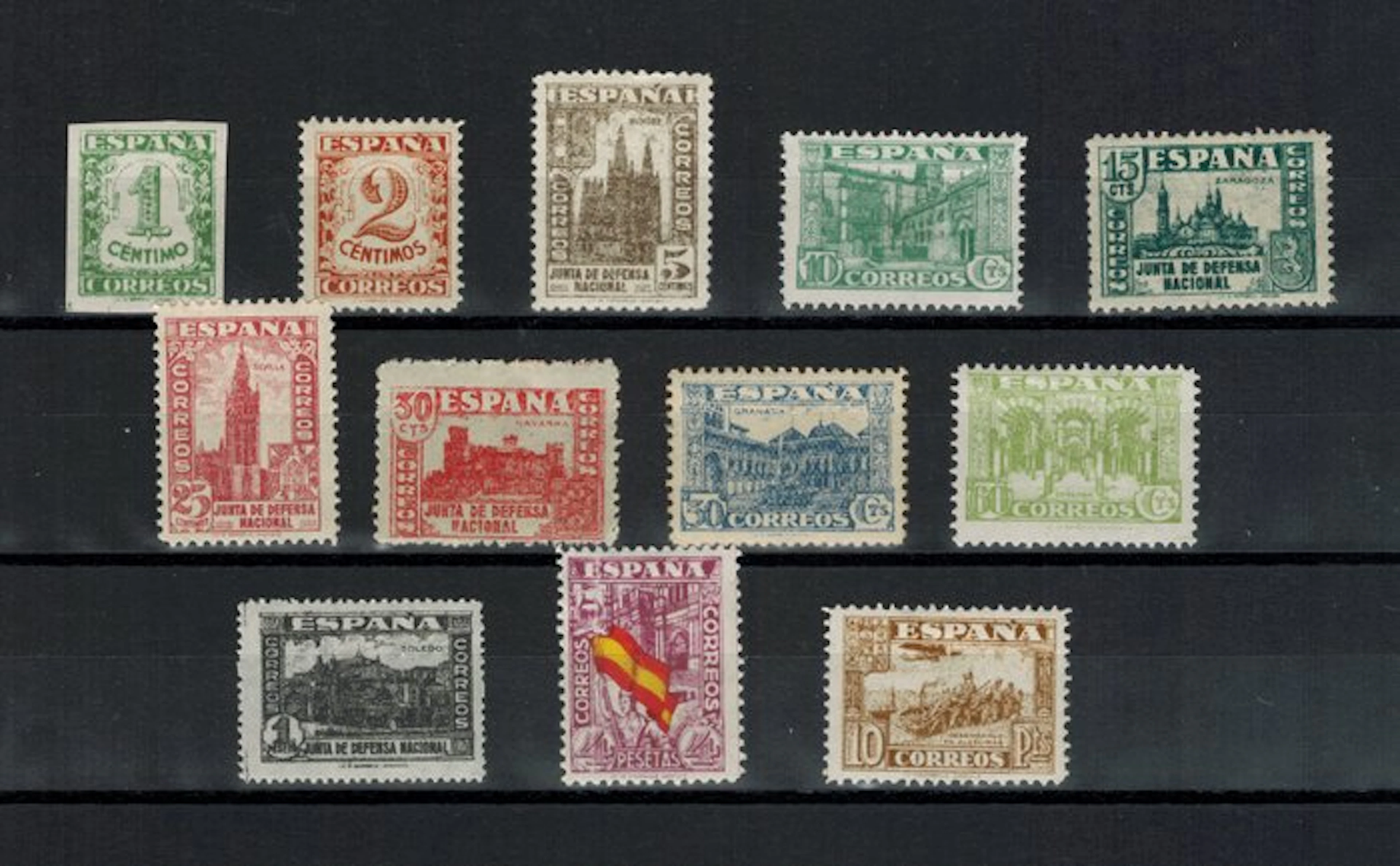 Spain - SPAIN 1936/1937. NATIONAL DEFENSE JUNTA. COMPLETE SERIES.
