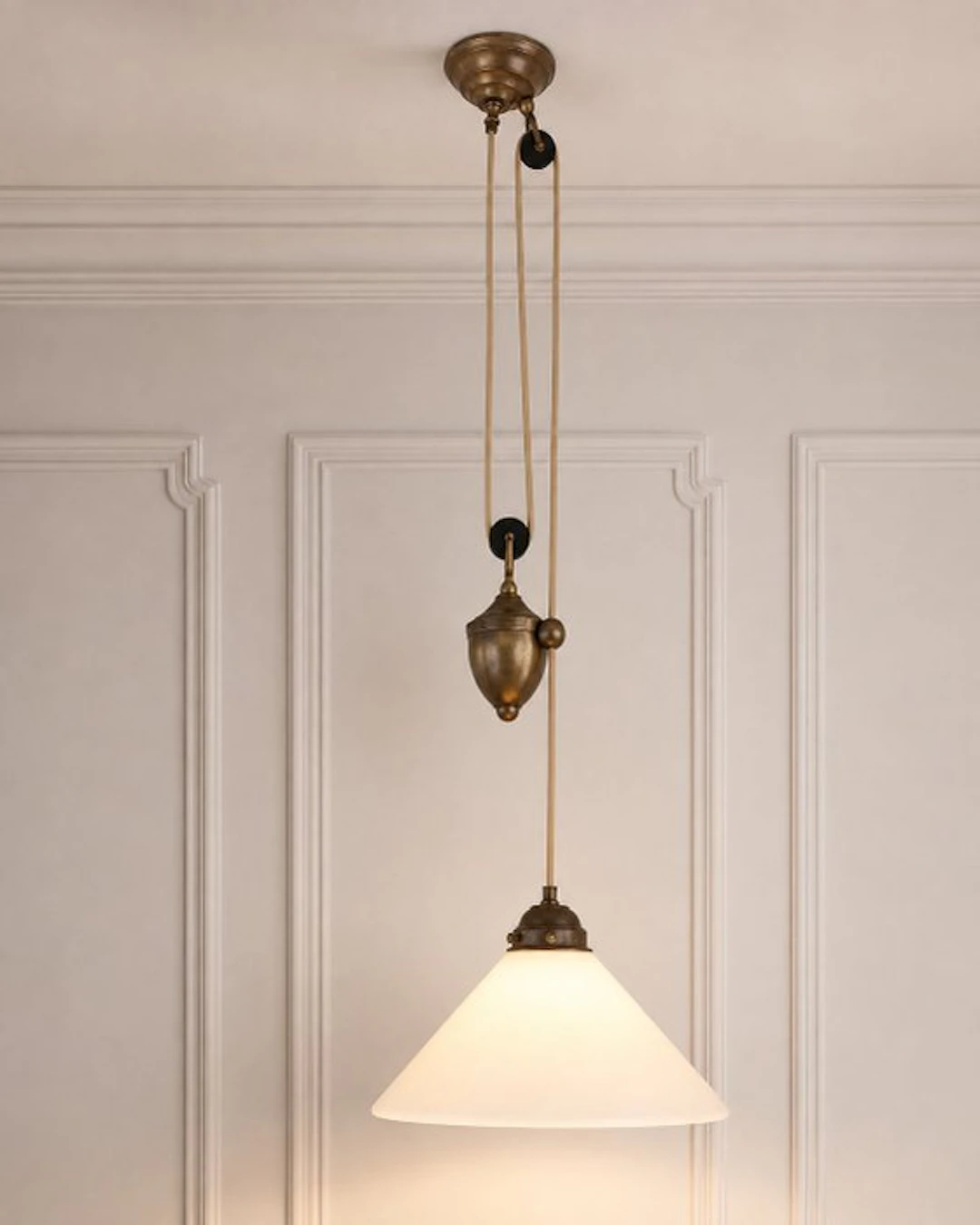 Lamp - Opaline glass - Vintage hanging lamp