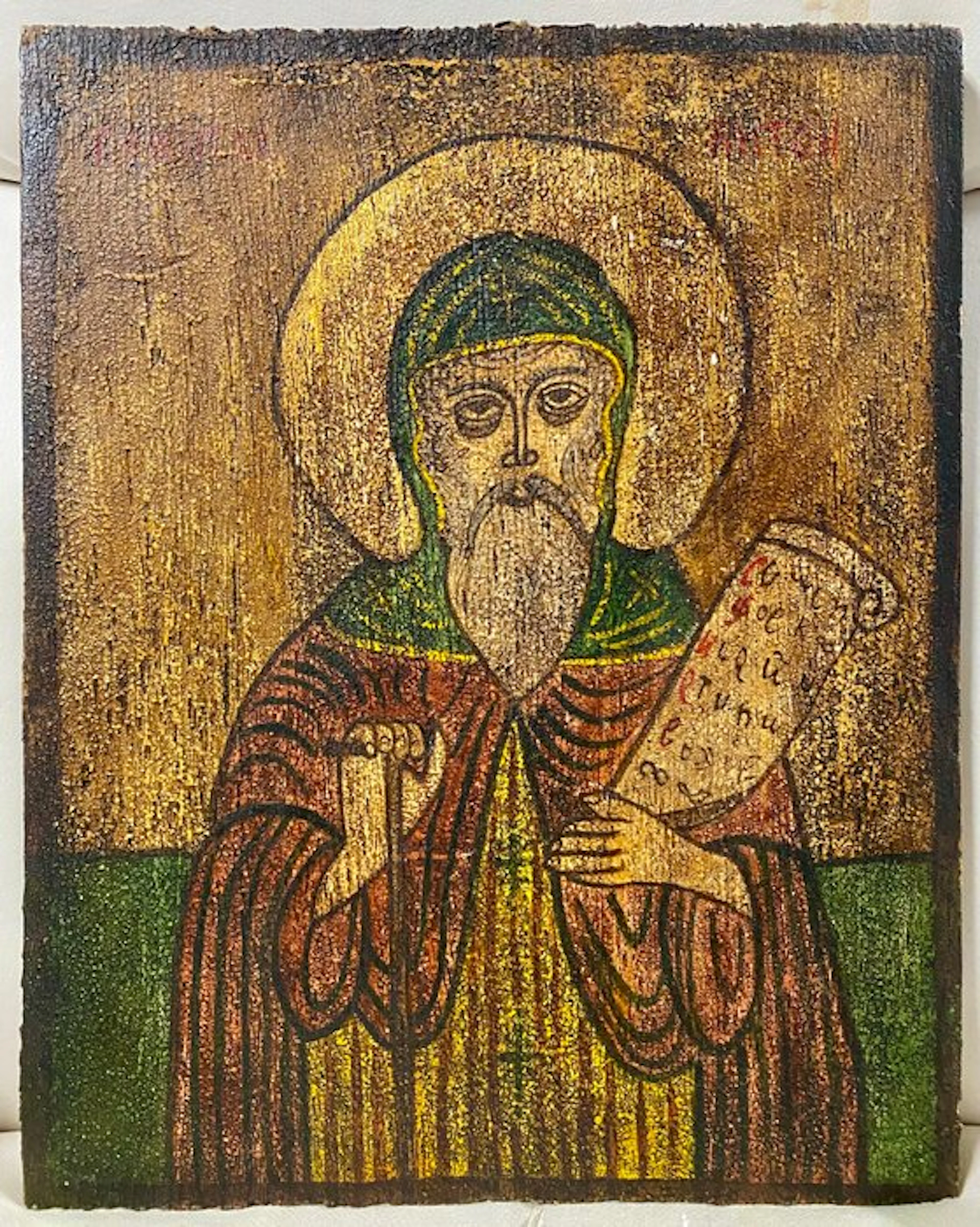 Icon - Saint Anthony the Great - Wood - Hand-painted - 32 x 40 cm