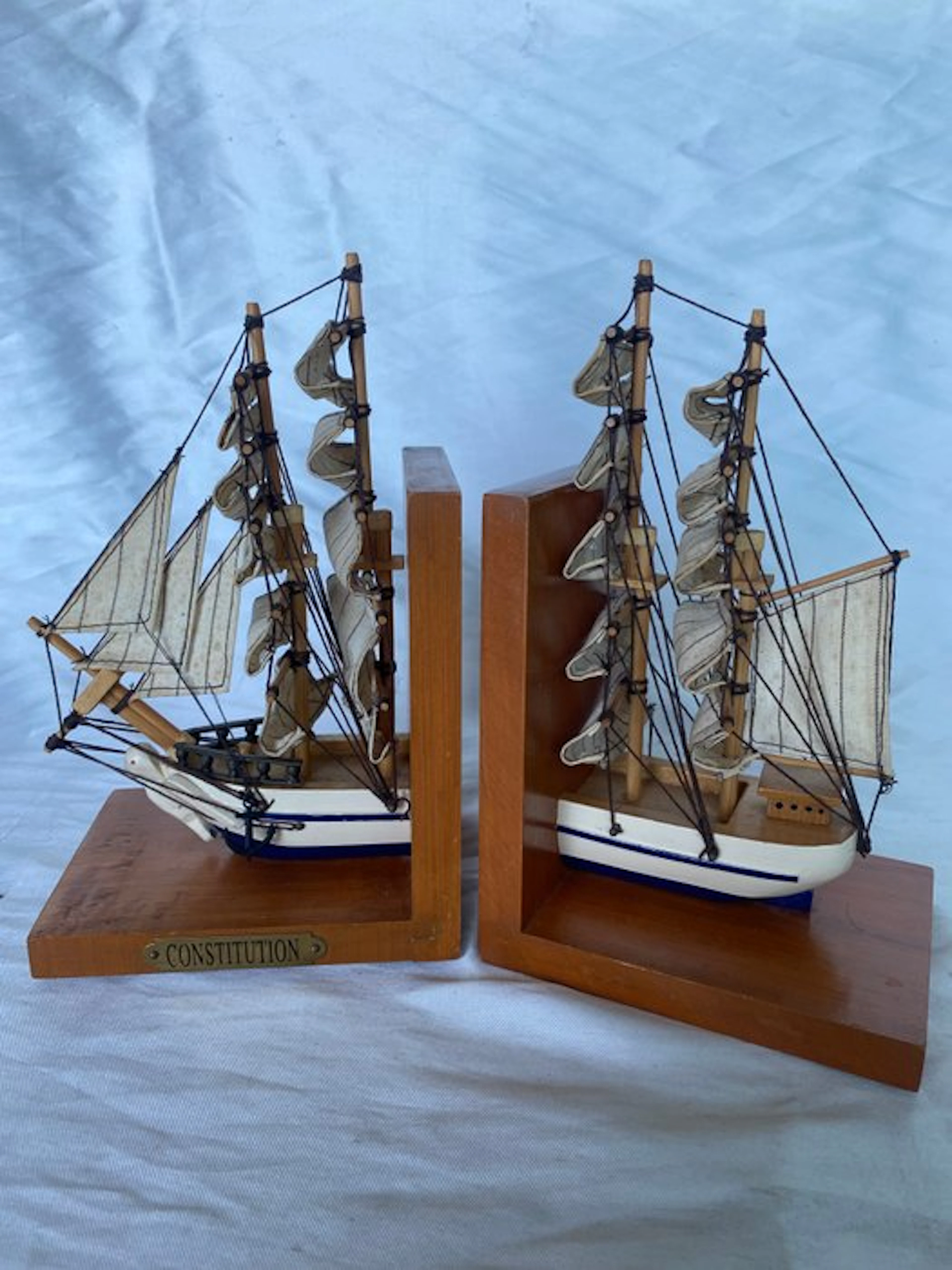 Maritime object - Vintage Galeon Constitution bookends