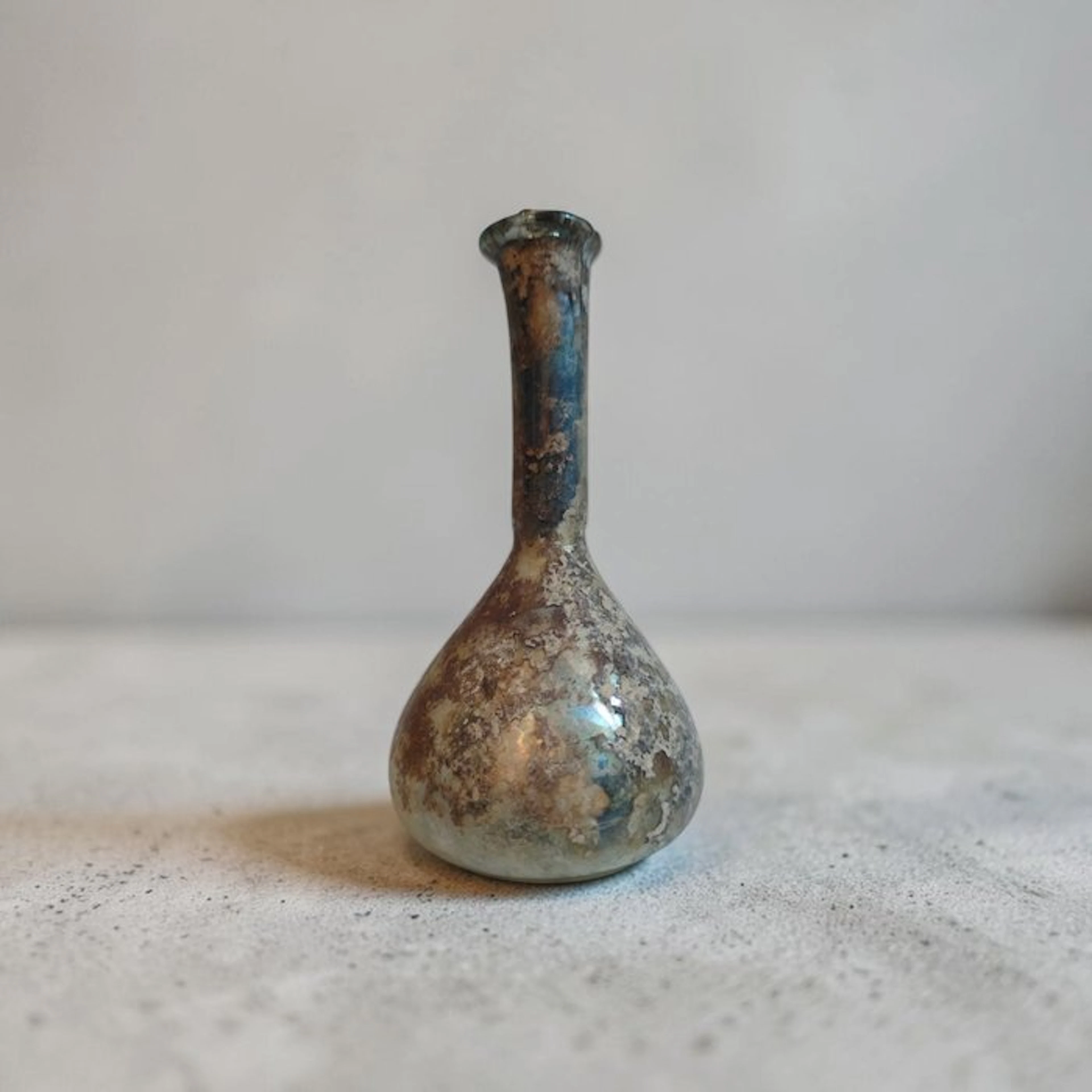 Ancient Roman Glass Bottle With Spanish Import License