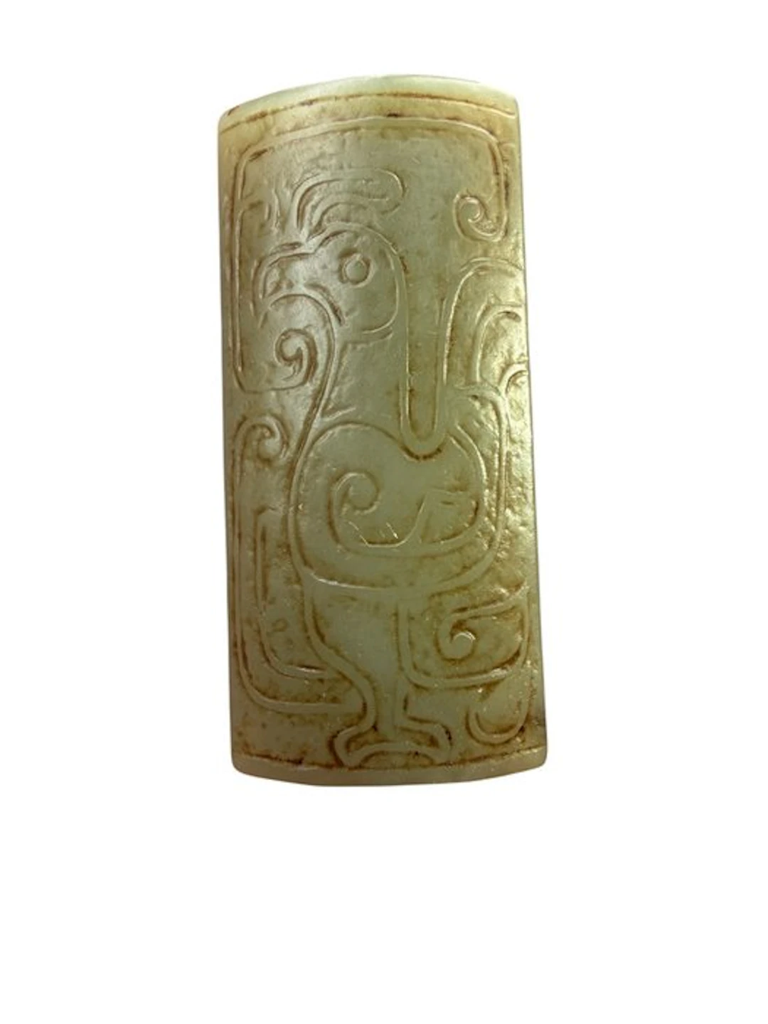 Archaic-style carved pendant (Lezi) - Stone - China - 20th century