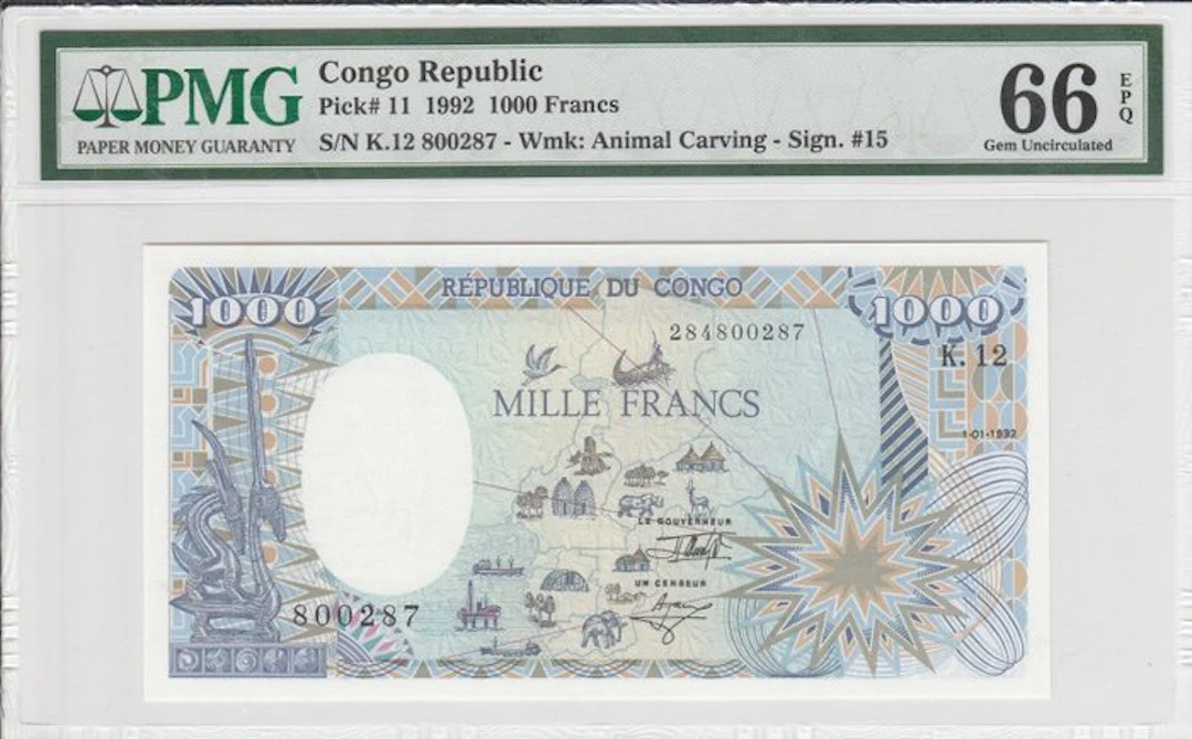 Republic of the Congo. - 1000 Francs - 1992 - Pick 11 (No reserve price)