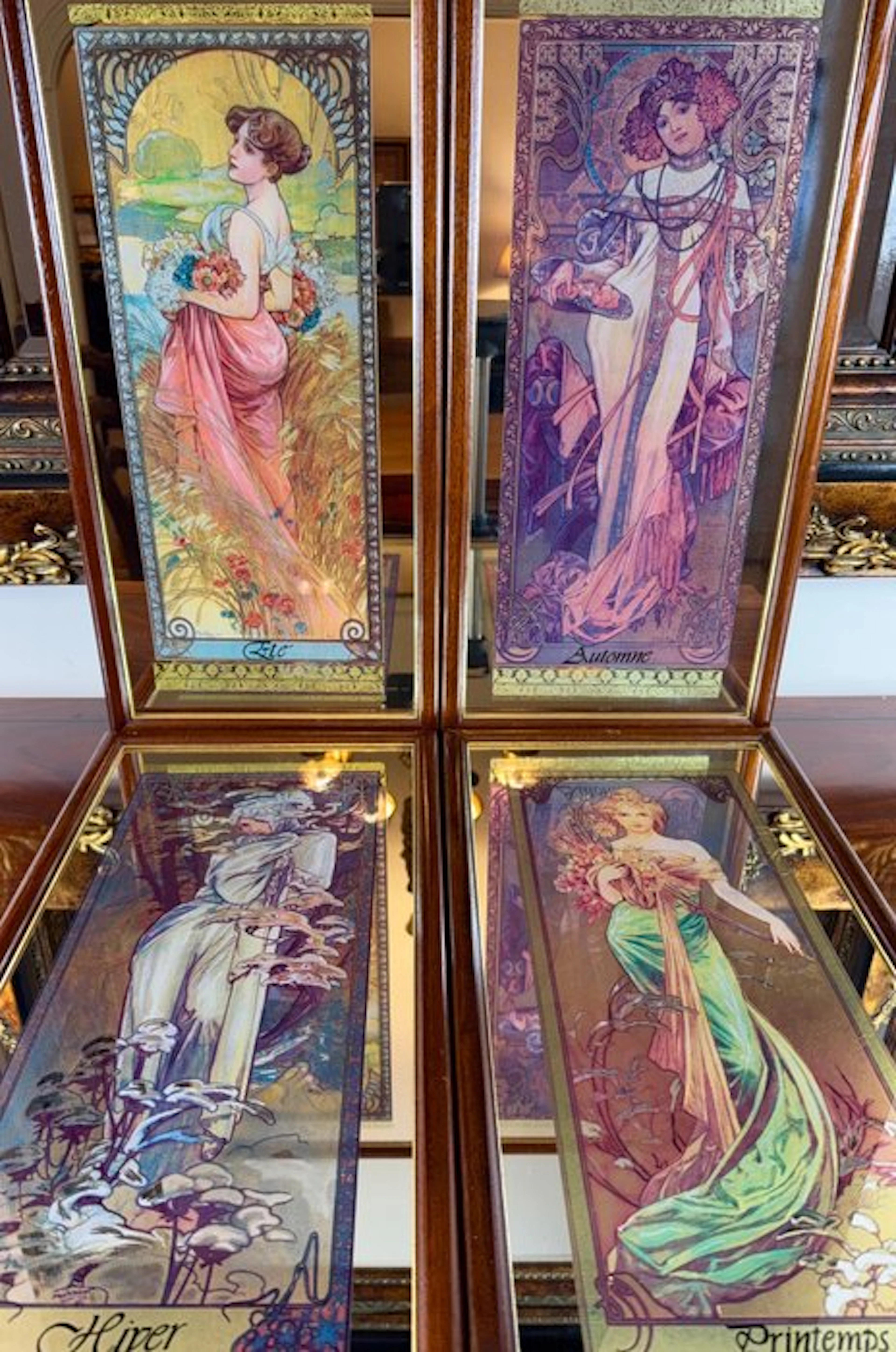 Alphonse Mucha (après) - Wall mirror (4)- "The Four...