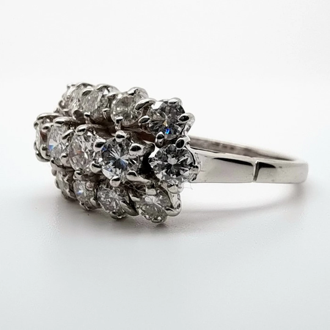 Ring - 18 kt. White gold - 0.80ct. tw. Diamond (Natural)