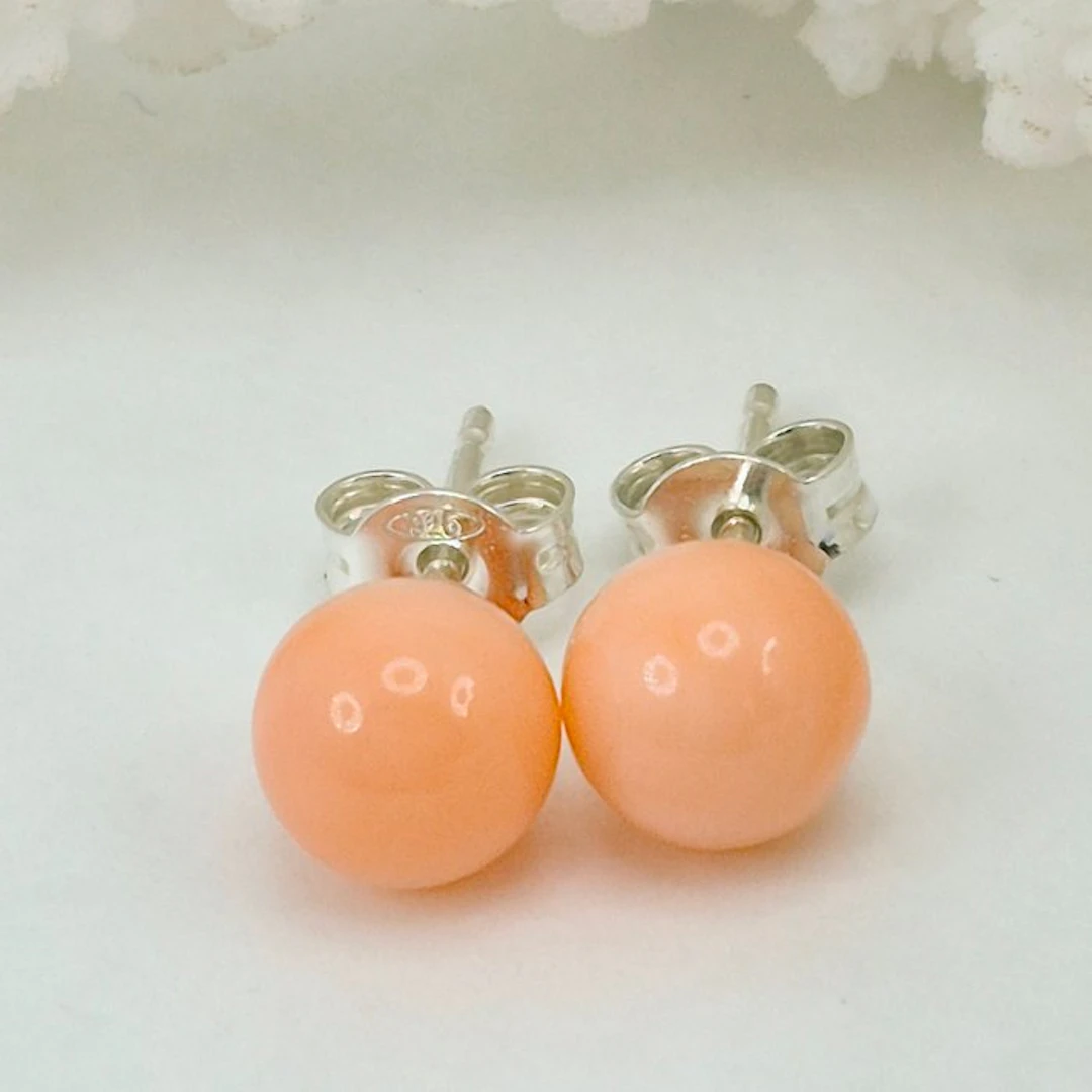 Coral - Silver, No Reserve - Earrings - PINK CORAL