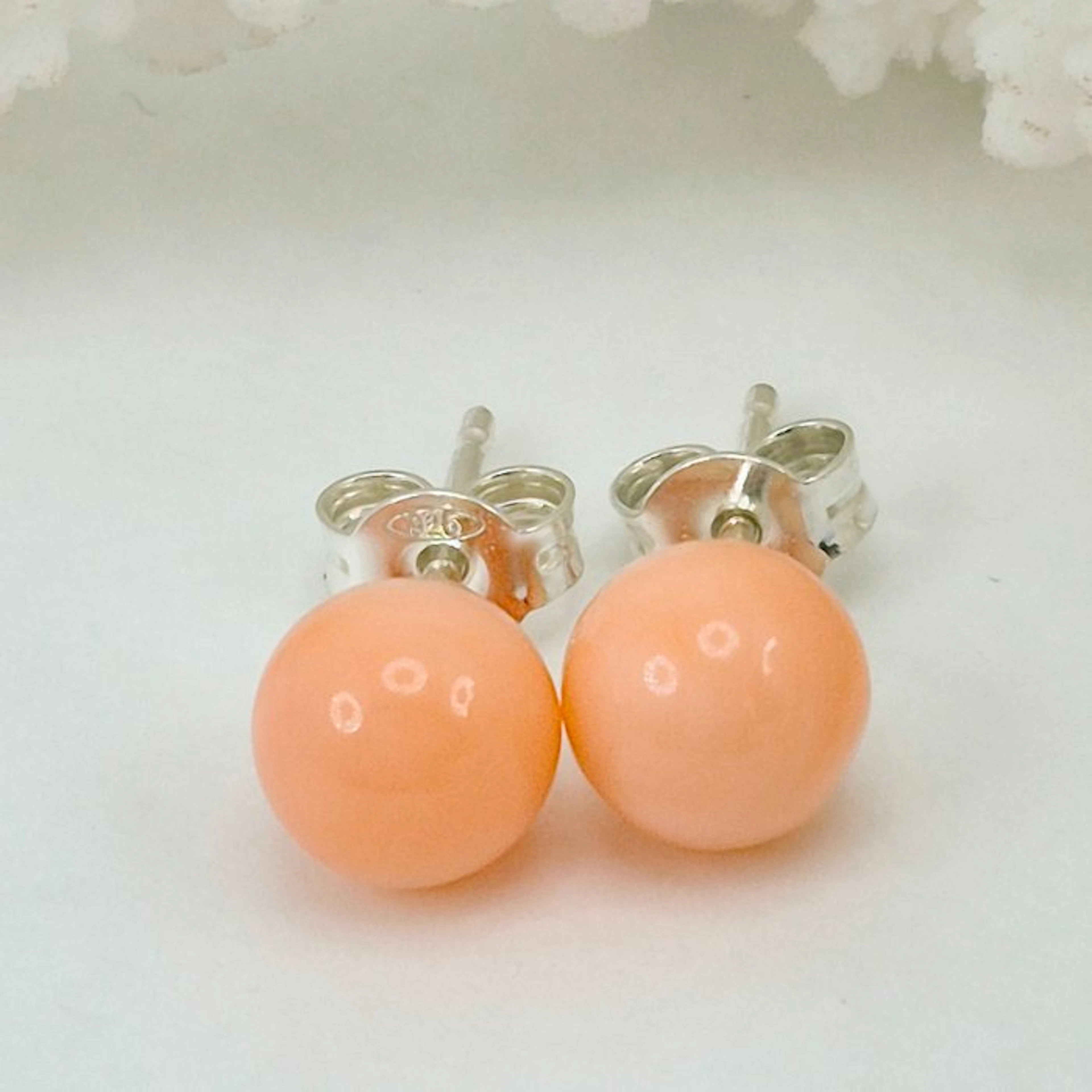 Coral - Silver, No Reserve - Earrings - PINK CORAL