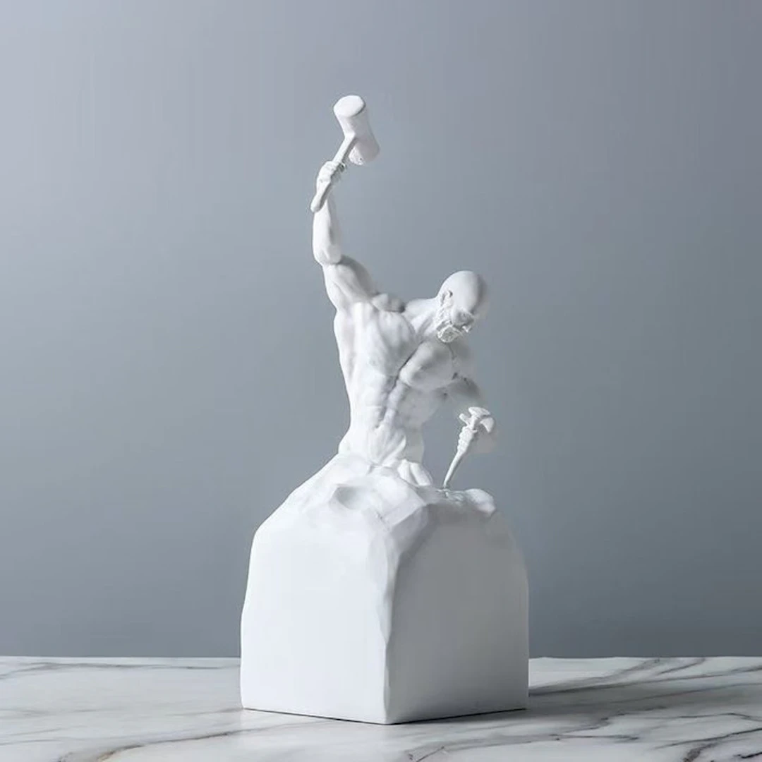 Self-Made Man Sculptural Ornament - Sculpture, Self Made Man - 36 cm - Resin