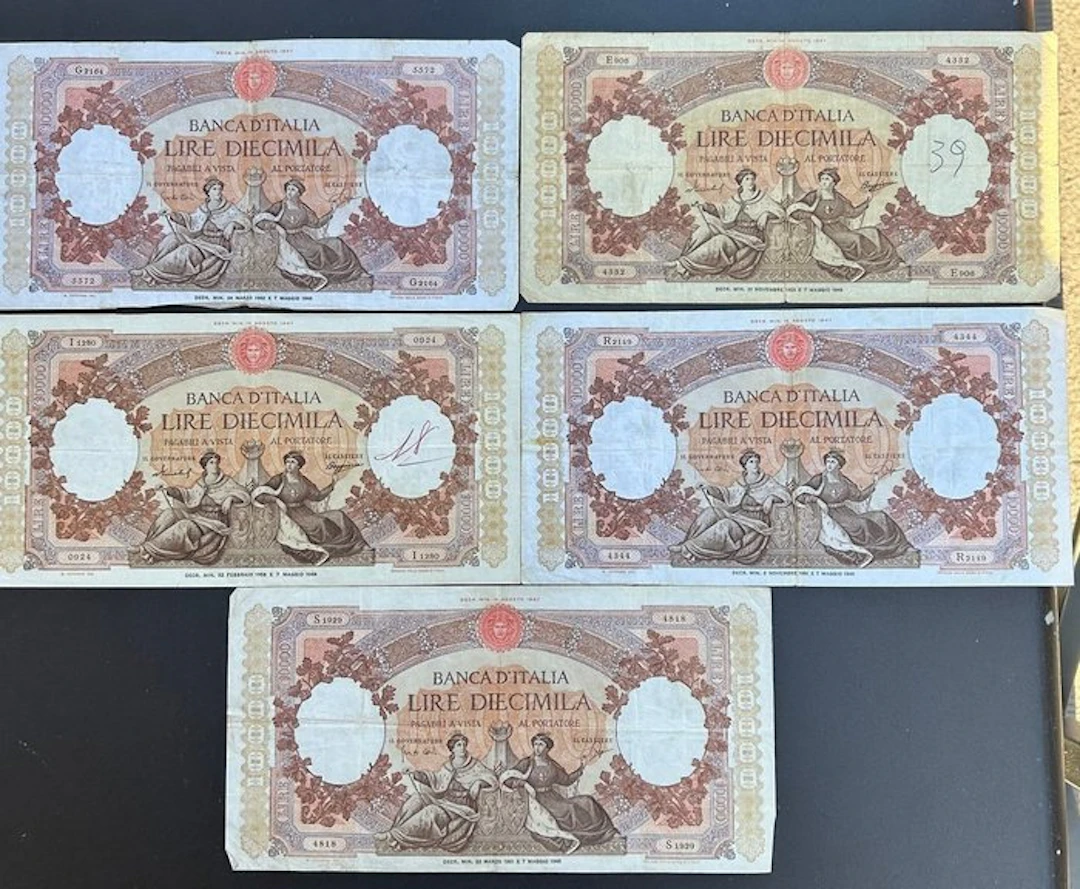 Italy. - 5 x 10.000 Lire "Regine del Mare" - Gigante BI 73; Pick 89