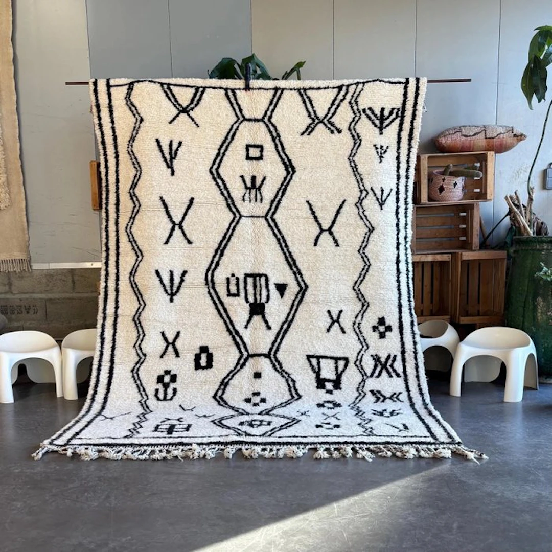 Moroccan Beni ourain Wool Rug - Rug - 300 cm - 200 cm