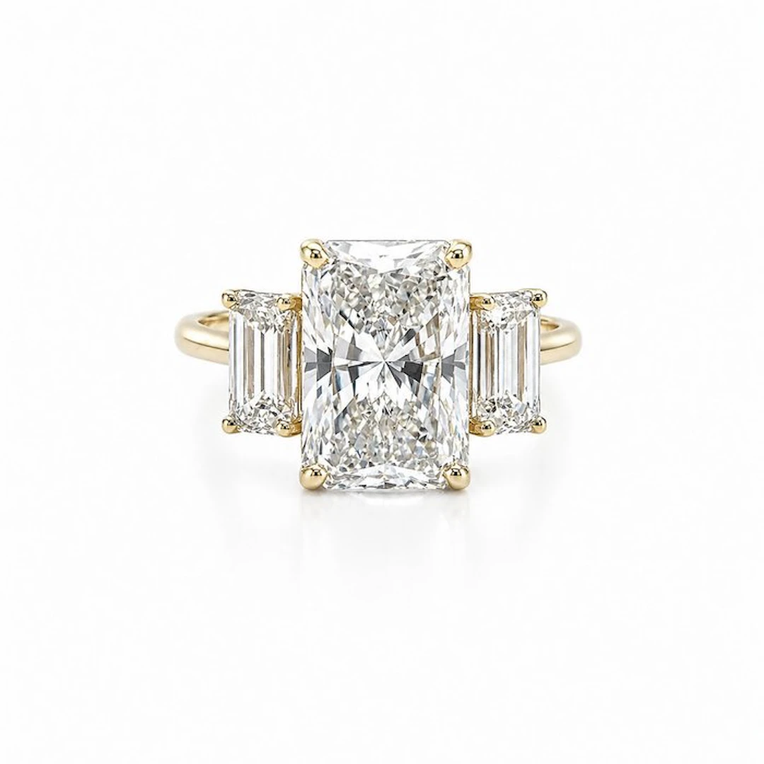 Ring - 14 kt. Yellow gold - 7.23ct. tw. Diamond (Lab-grown) - Diamond