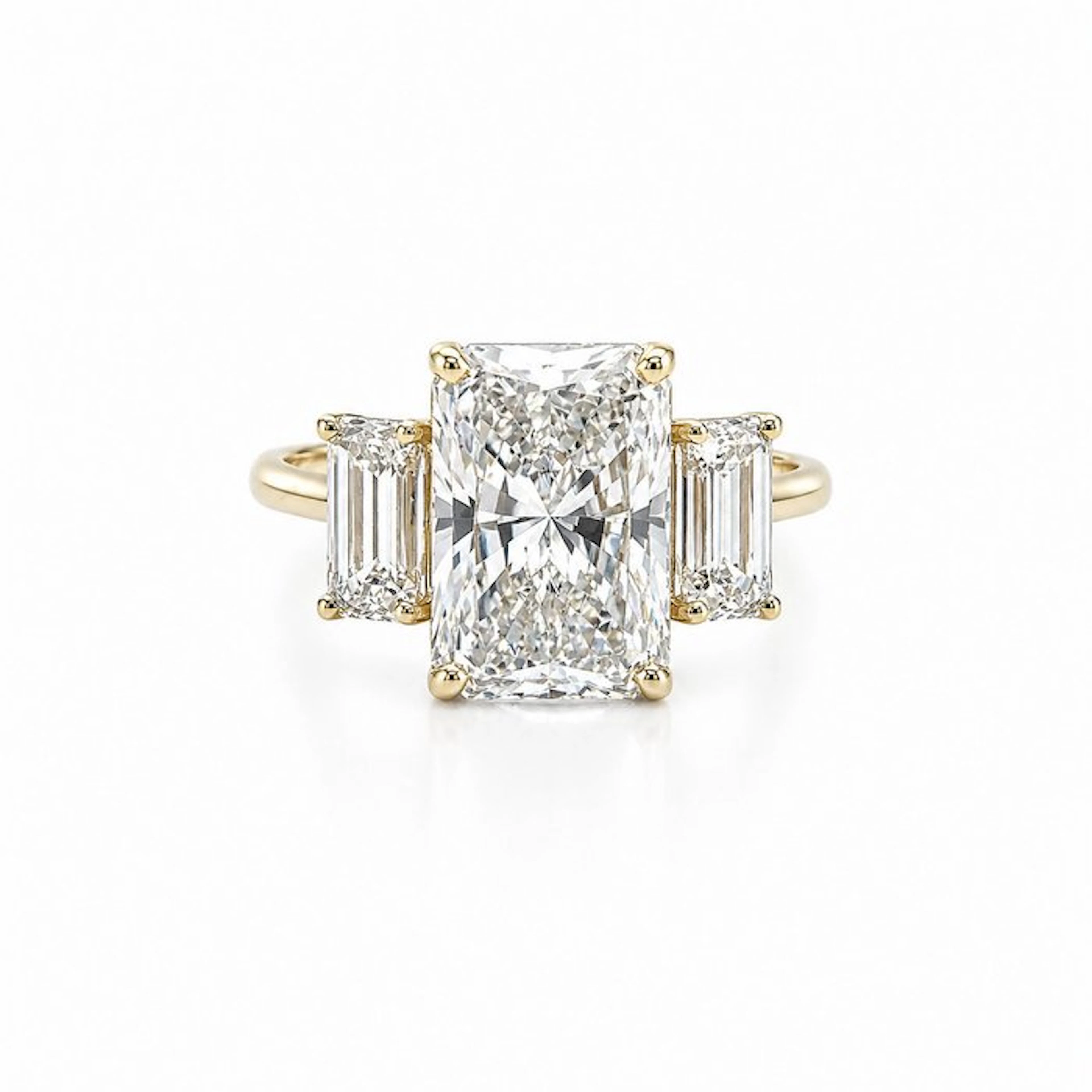 Ring - 14 kt. Yellow gold - 7.23ct. tw. Diamond (Lab-grown) - Diamond