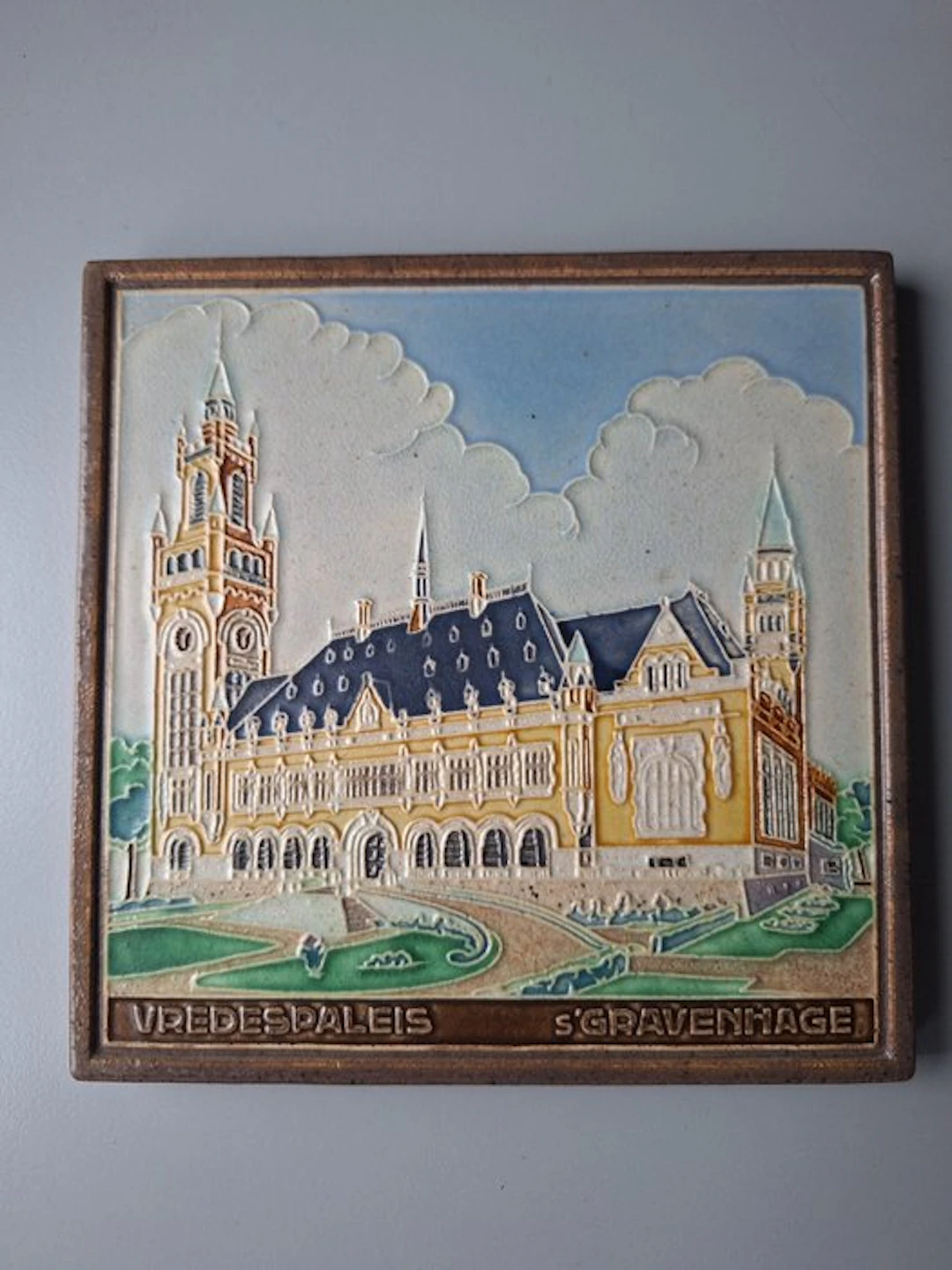 Tile - Cloisonné tile Peace Palace - Westraven - 1930-1940