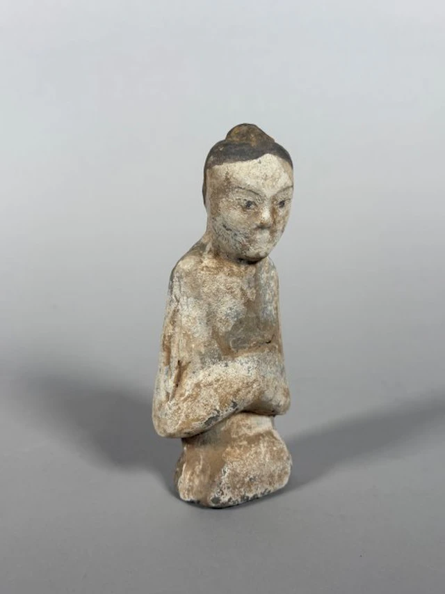 Ancient Chinese, Han dynasty Terracotta Court Lady Mingqi - 18 cm