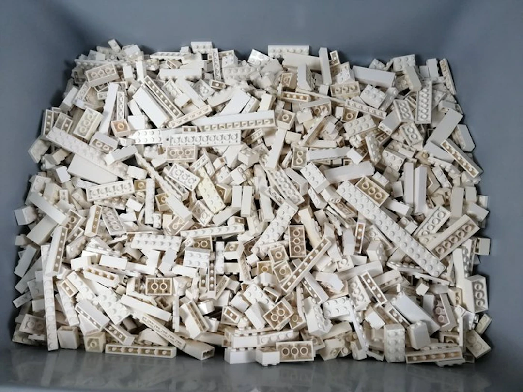 LEGO - geen serie - 02. Partij van 1000 witte bouwstenen - 1980-1990