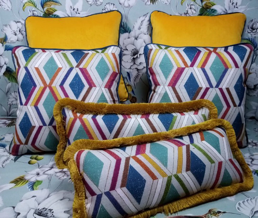 Pillow set: four with Jane Churchill fabric