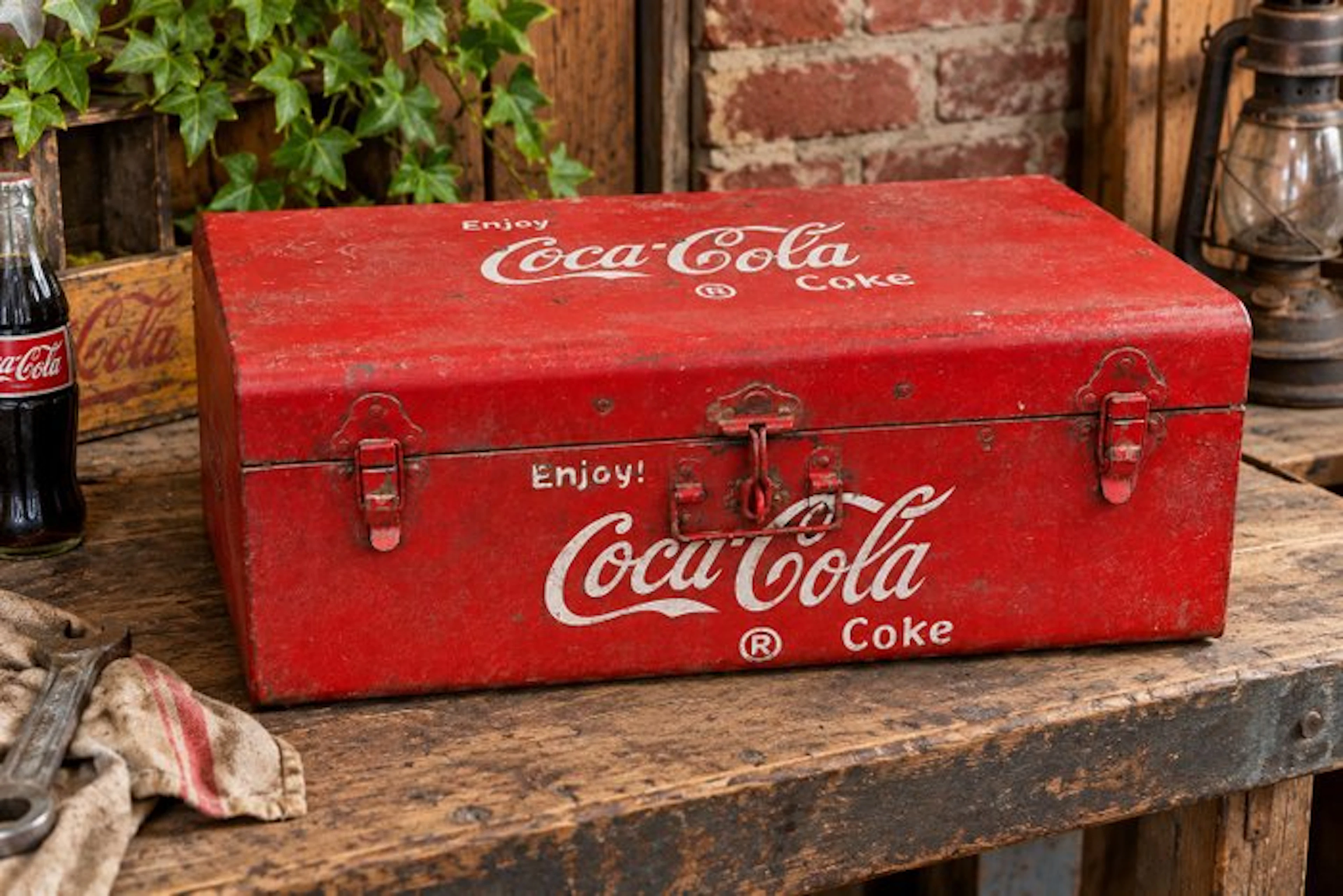Decorative ornament - Europe - metal suitcase Coca-Cola
