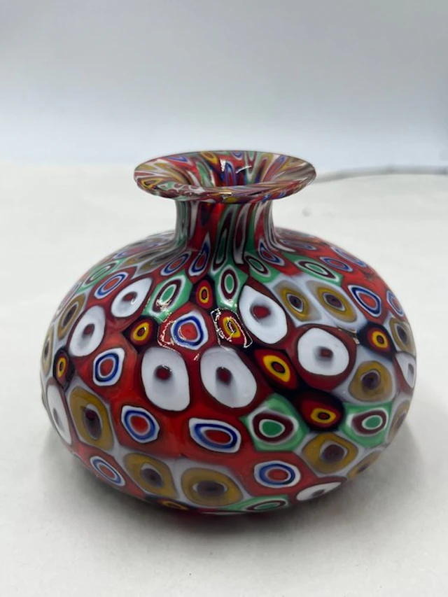 Campanella livio vaso in murrine colorate Arlecchino...