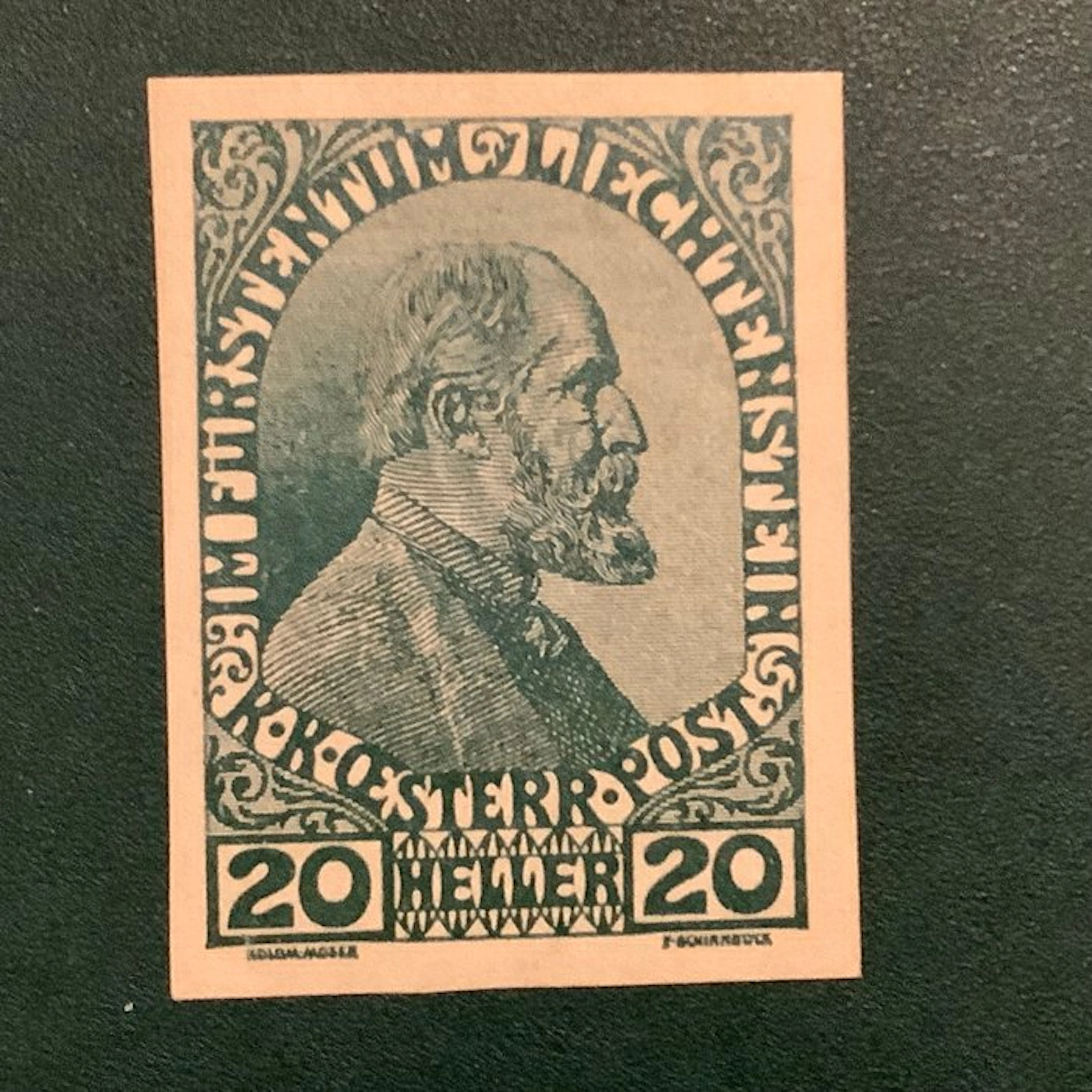Liechtenstein 1918 - 20 Heller Johann Vorst, unmounted - MNH - Michel 10U