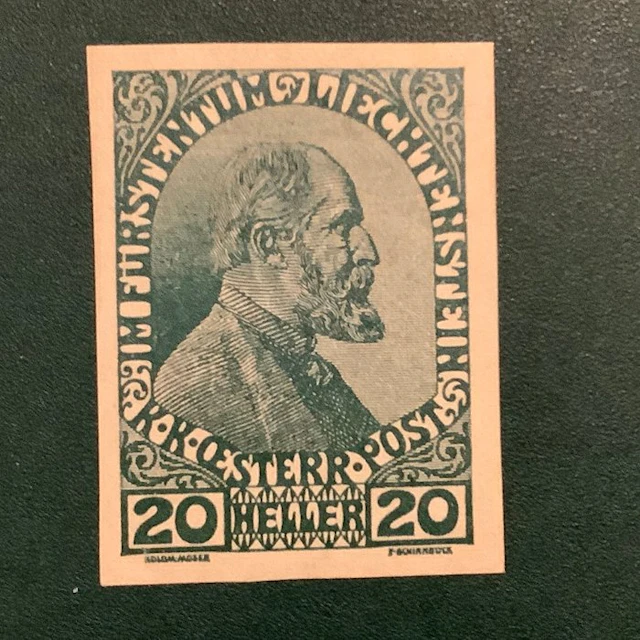 Liechtenstein 1918 - 20 Heller Johann Vorst, unmounted - MNH - Michel 10U