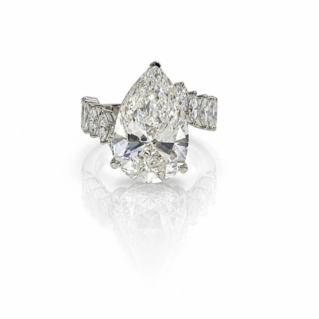 Ring - 18 kt. White gold - 11.06ct. tw. Diamond (Lab-grown) - Diamond