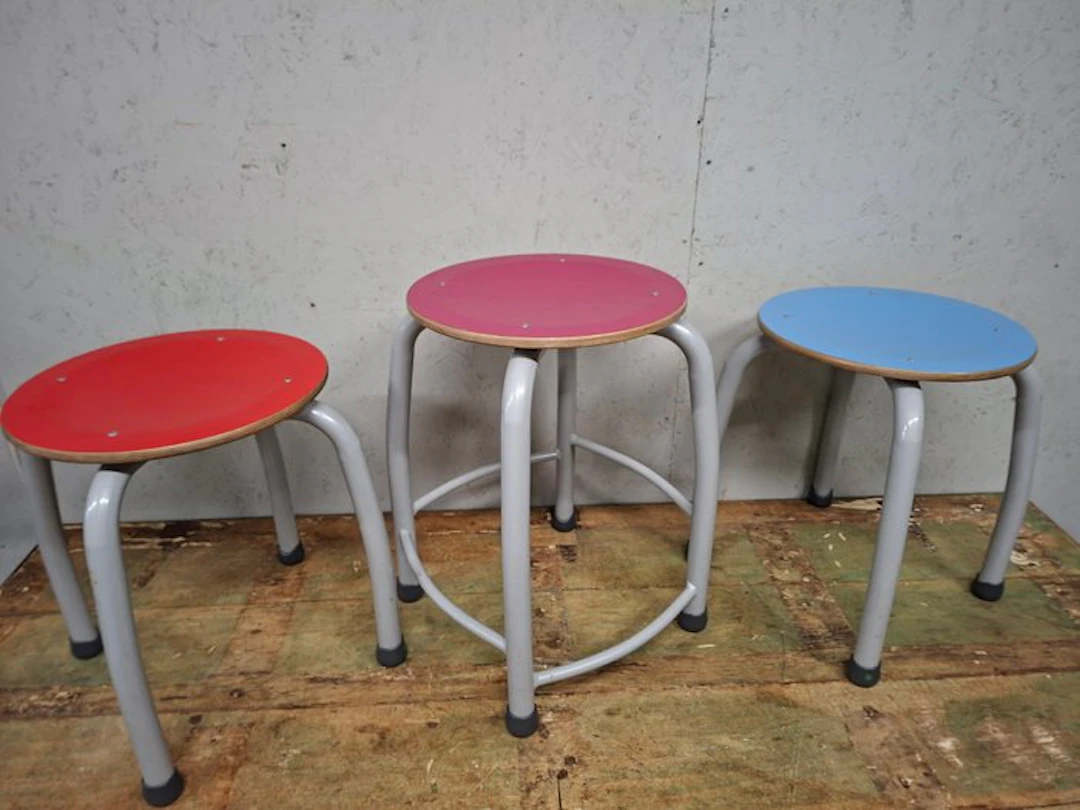 Stool - Metal, Wood - School stools in various colors