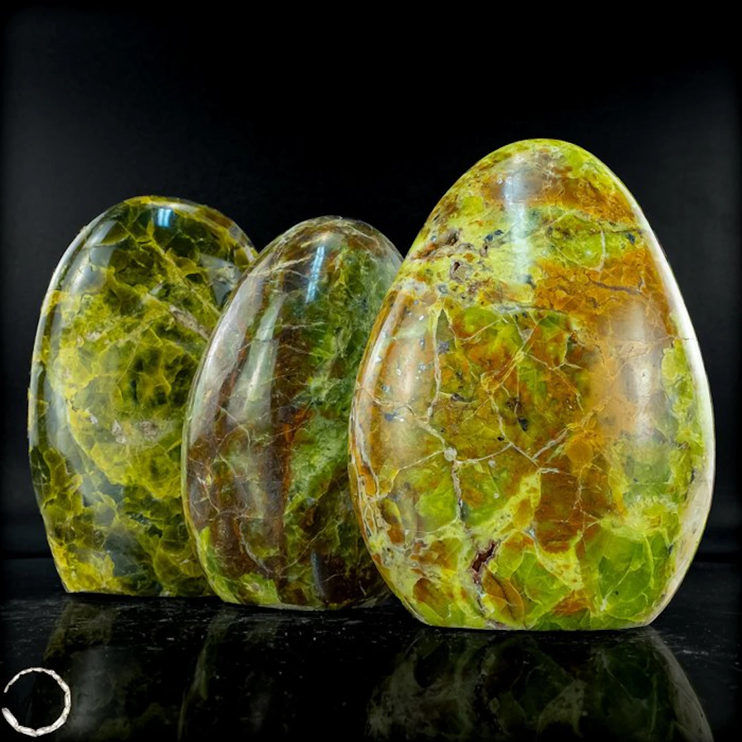 Green Opal – Green opal freeform set – Three unique...