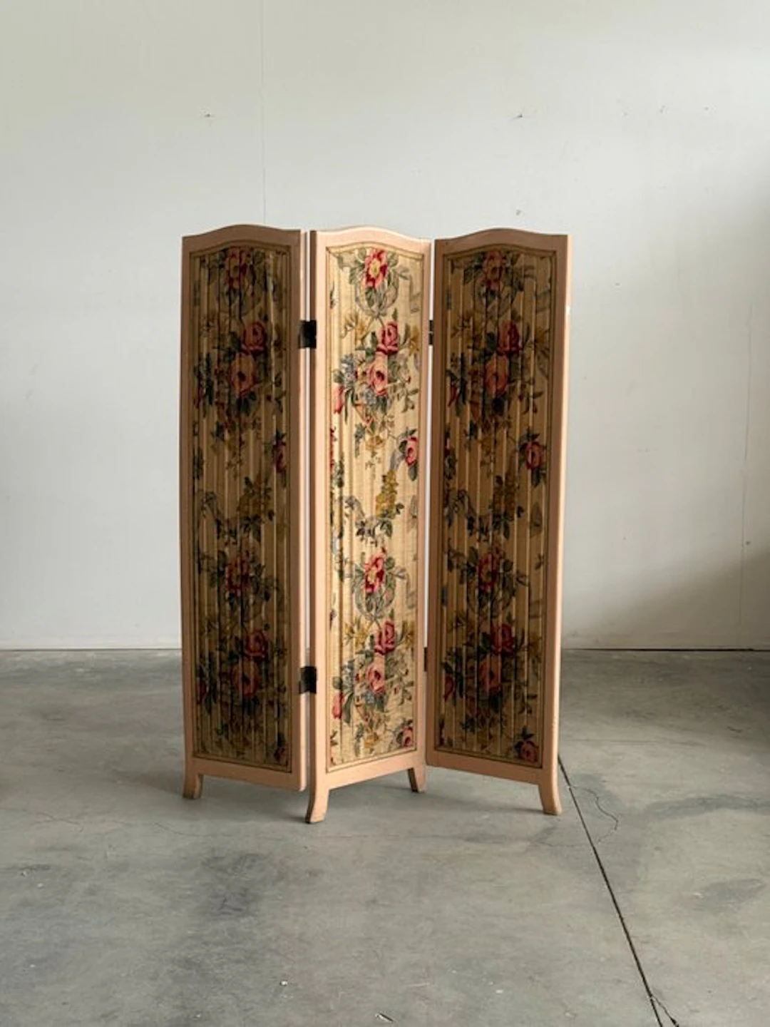 Folding screen - Wood, Textile - Italian production