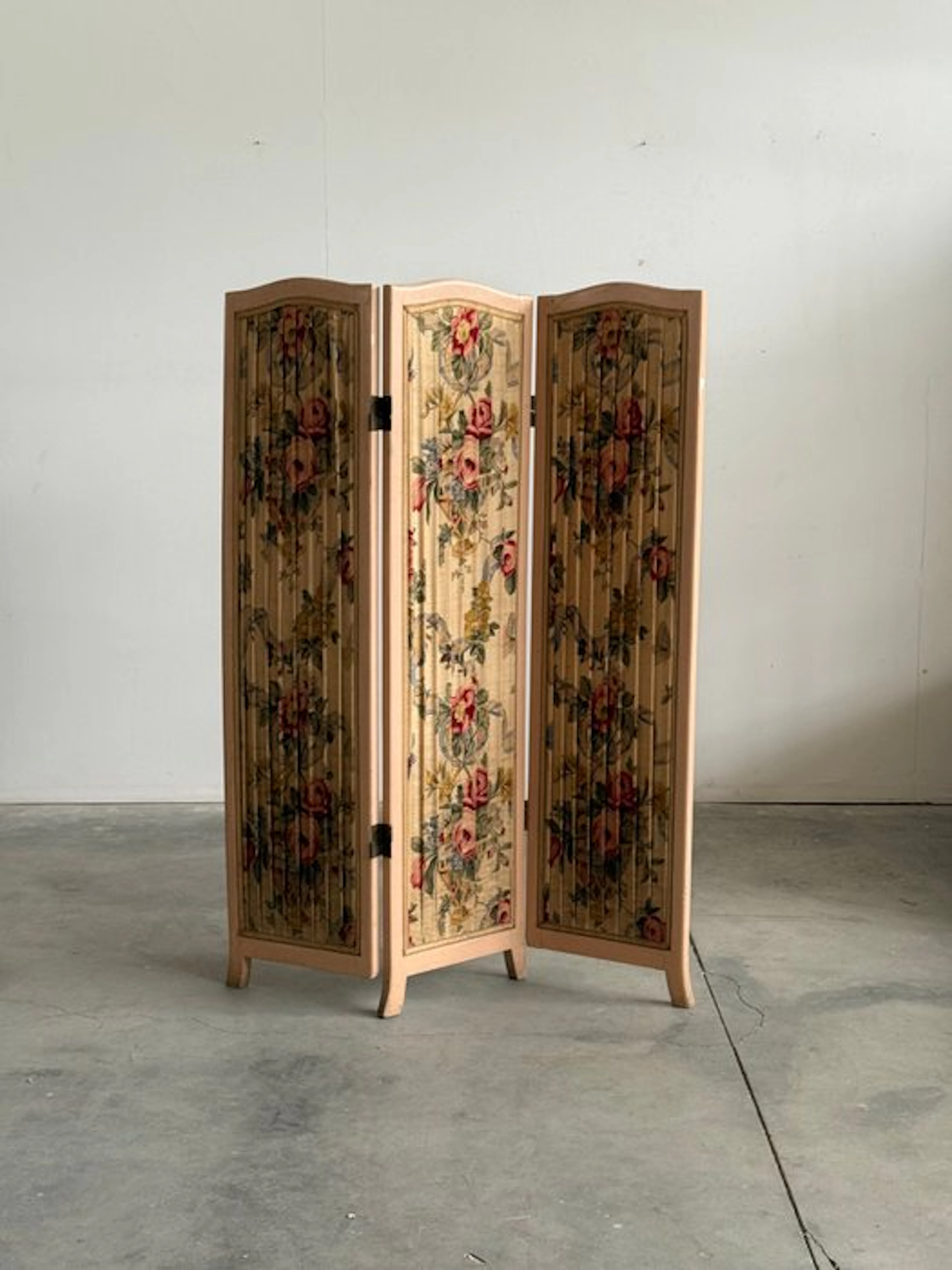 Folding screen - Wood, Textile - Italian production