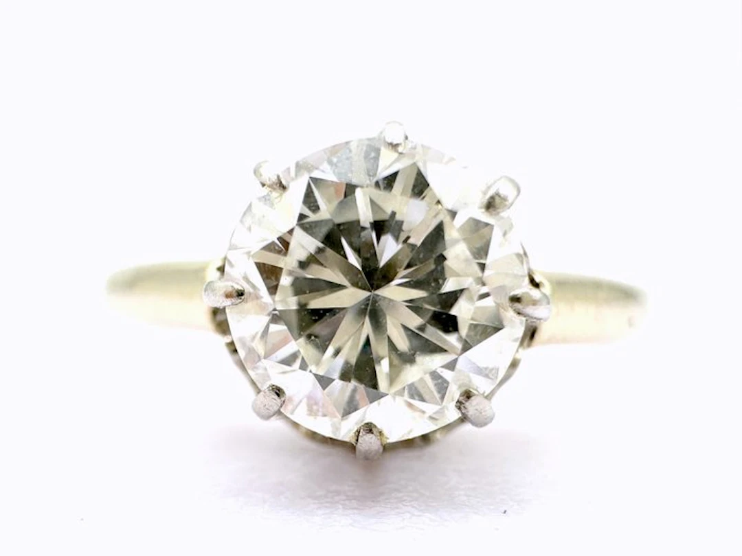 Ring - 18 kt. Yellow gold, Platinum - 1.00ct. tw. Diamond (Natural)