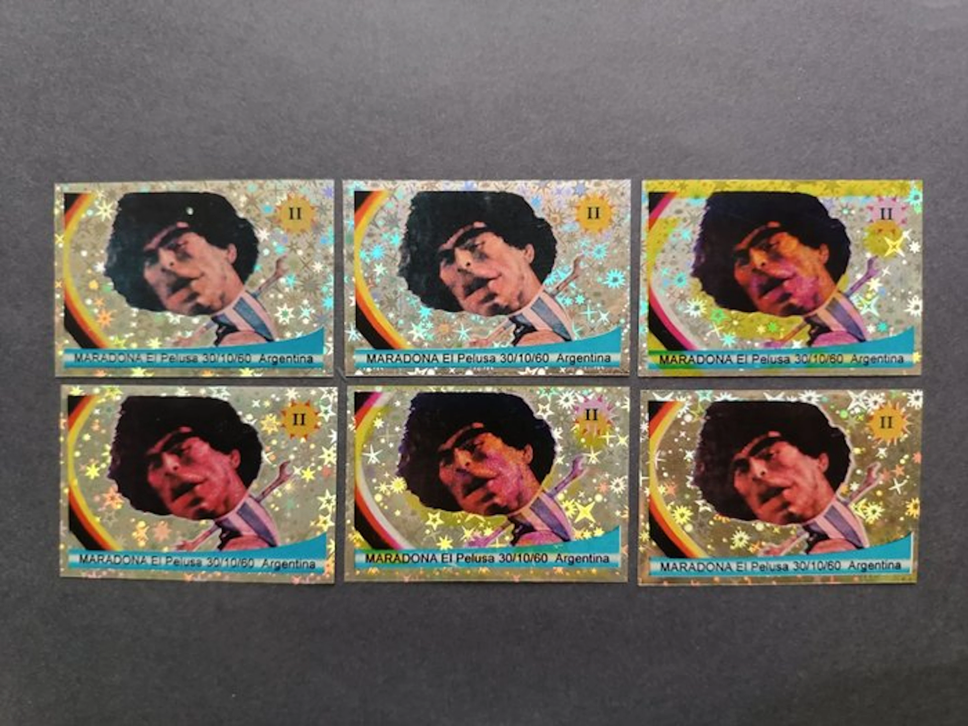 Panini 6 Figurine Olografiche Diego Armando Maradona El...