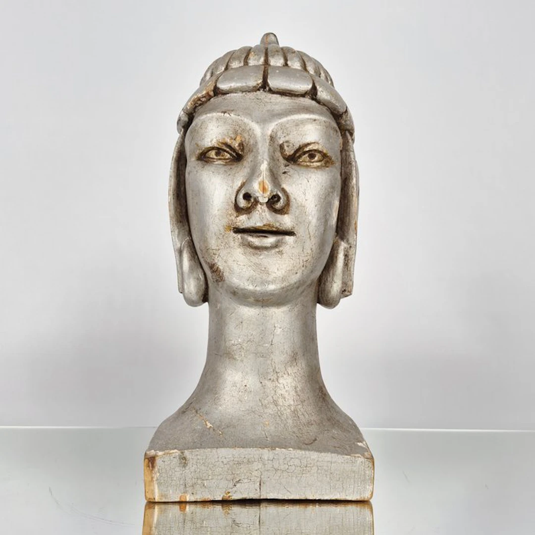 Sculpture, Buddha in reflectie, 1920-30s - 37 cm - Wood