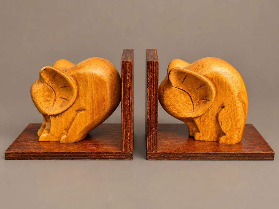 Bookends - Wood - Elephant bookends