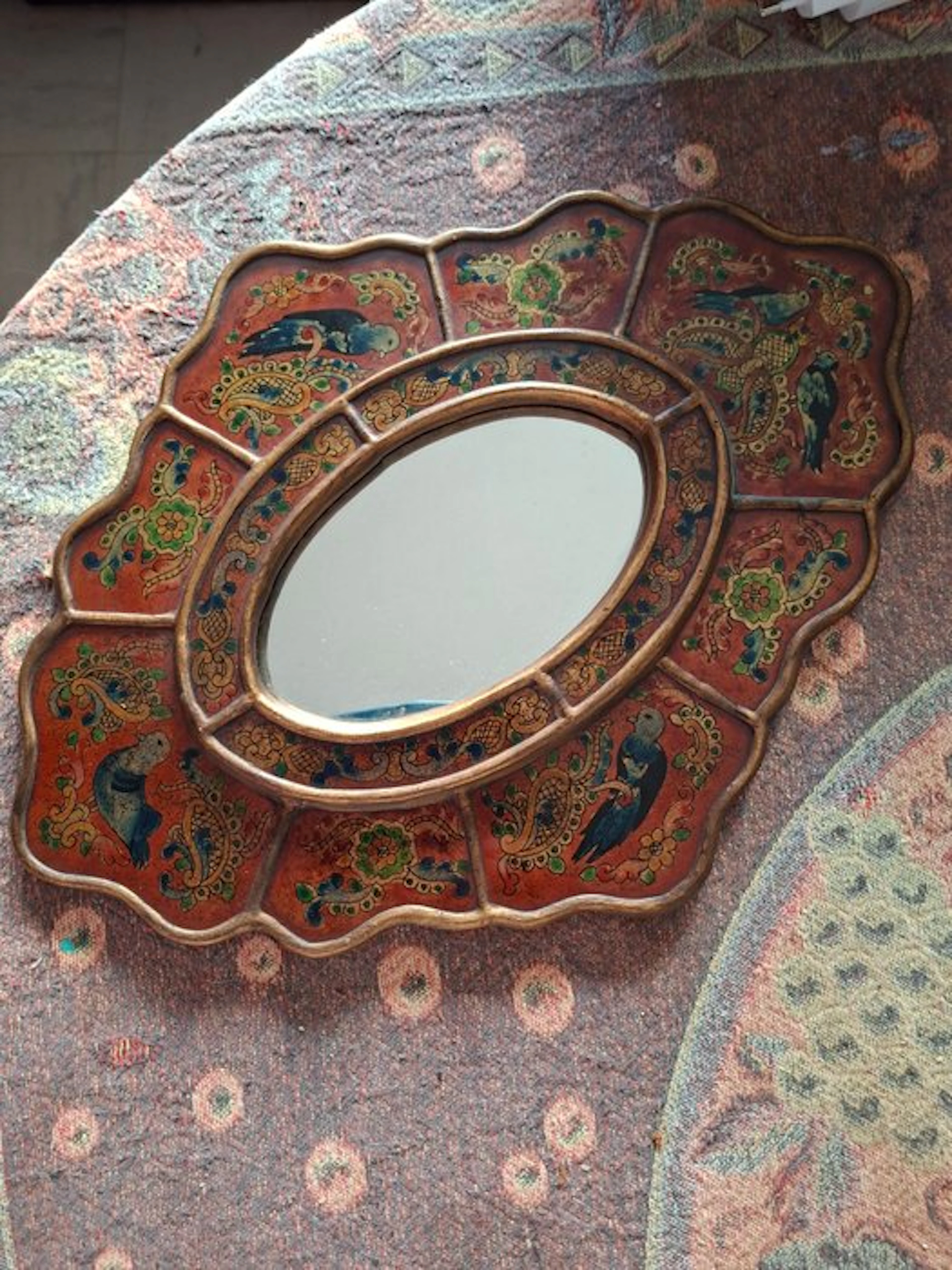 Wall mirror - Wood - Patterned wall mirror