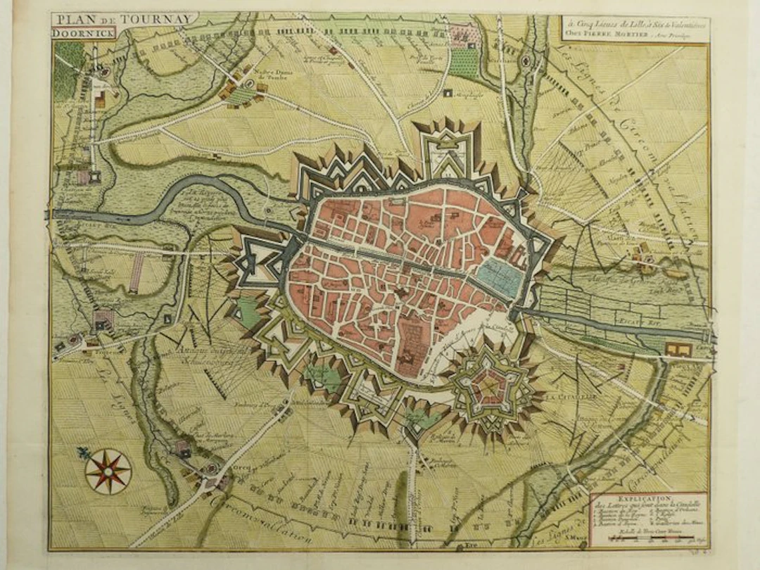 Belgium - Tournai; Pieter Vander Aa - Plan de Tournay / Doornick - 1701-1720