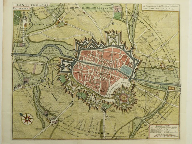Belgium - Tournai; Pieter Vander Aa - Plan de Tournay / Doornick - 1701-1720