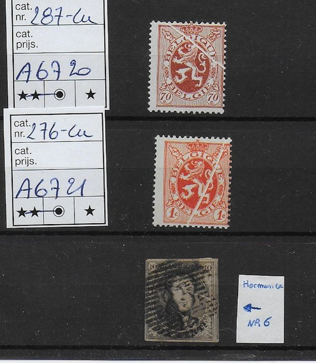 Belgium 1900/1950 - COB 6-276-287 stamps with harmonica fold