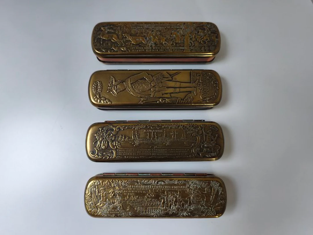 Tobacco box (4) - Brass, Copper - Iserlohn Can Lot