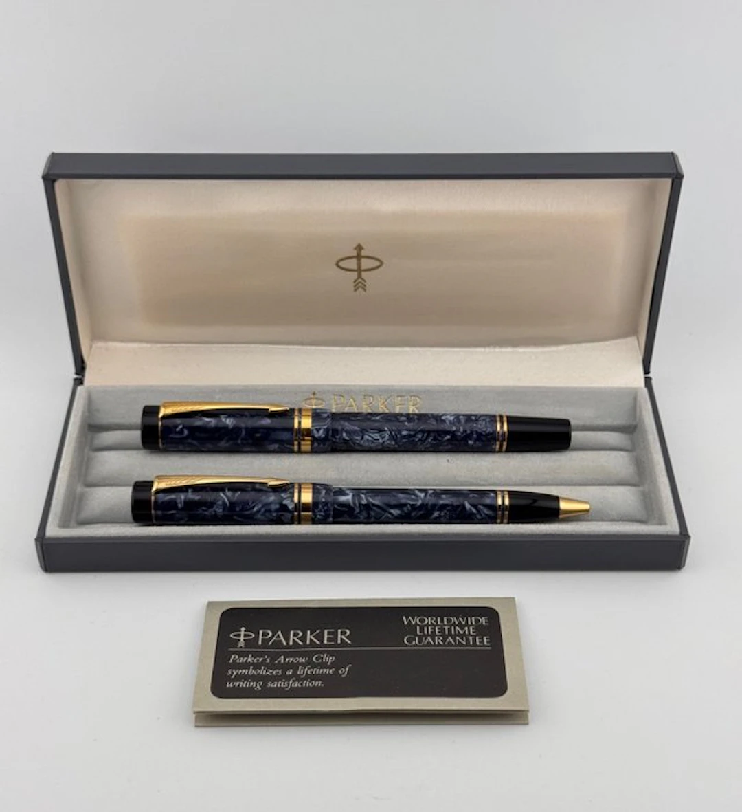 Parker - Set Parker Duofold Blue Marbled – Pluma...