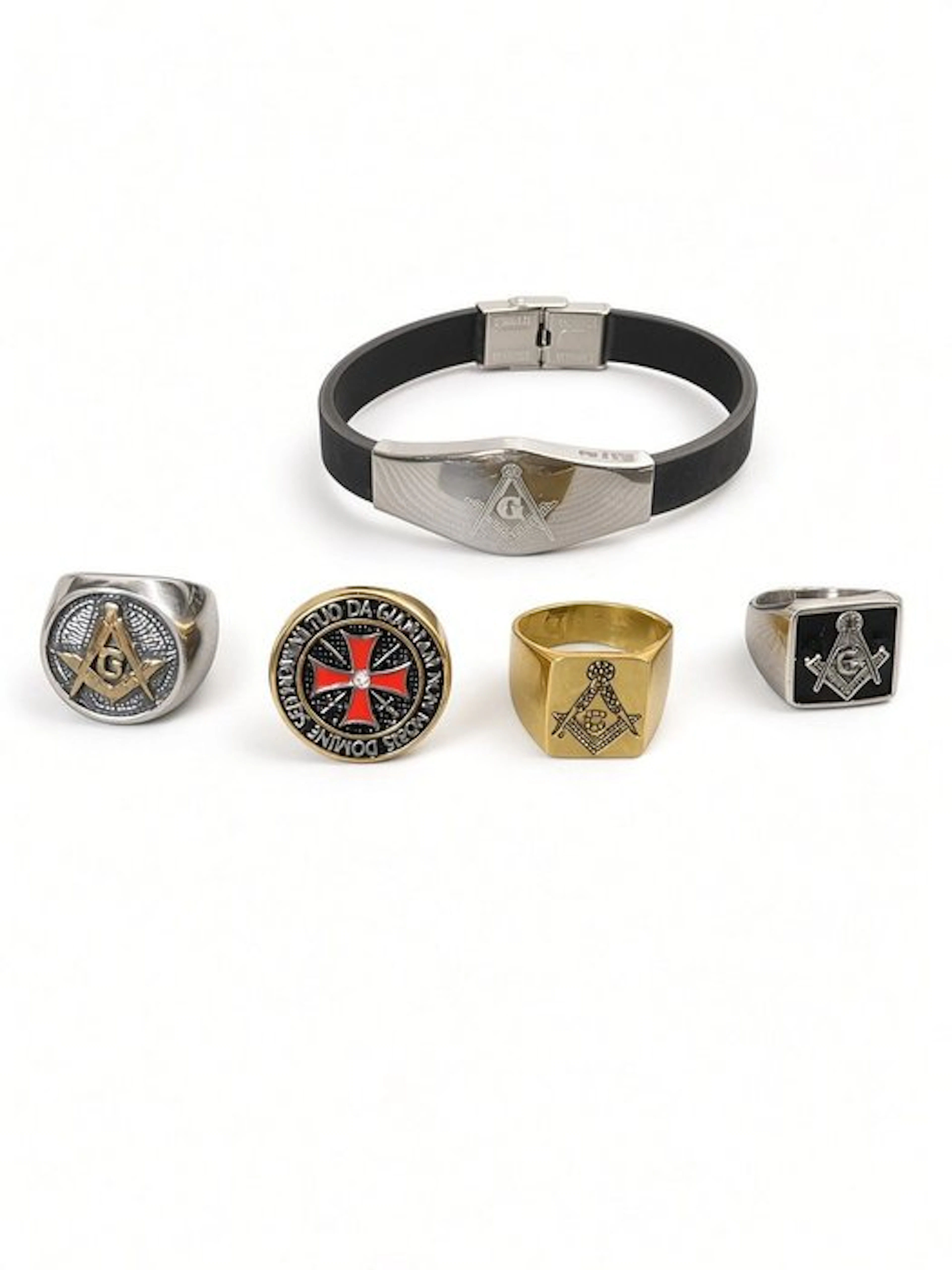 Steel, Metal - Ring - Masonic Templar