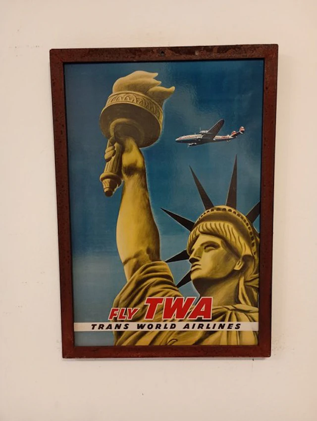 TWA - TWA - Twa - Advertising sign - Metal, Paper