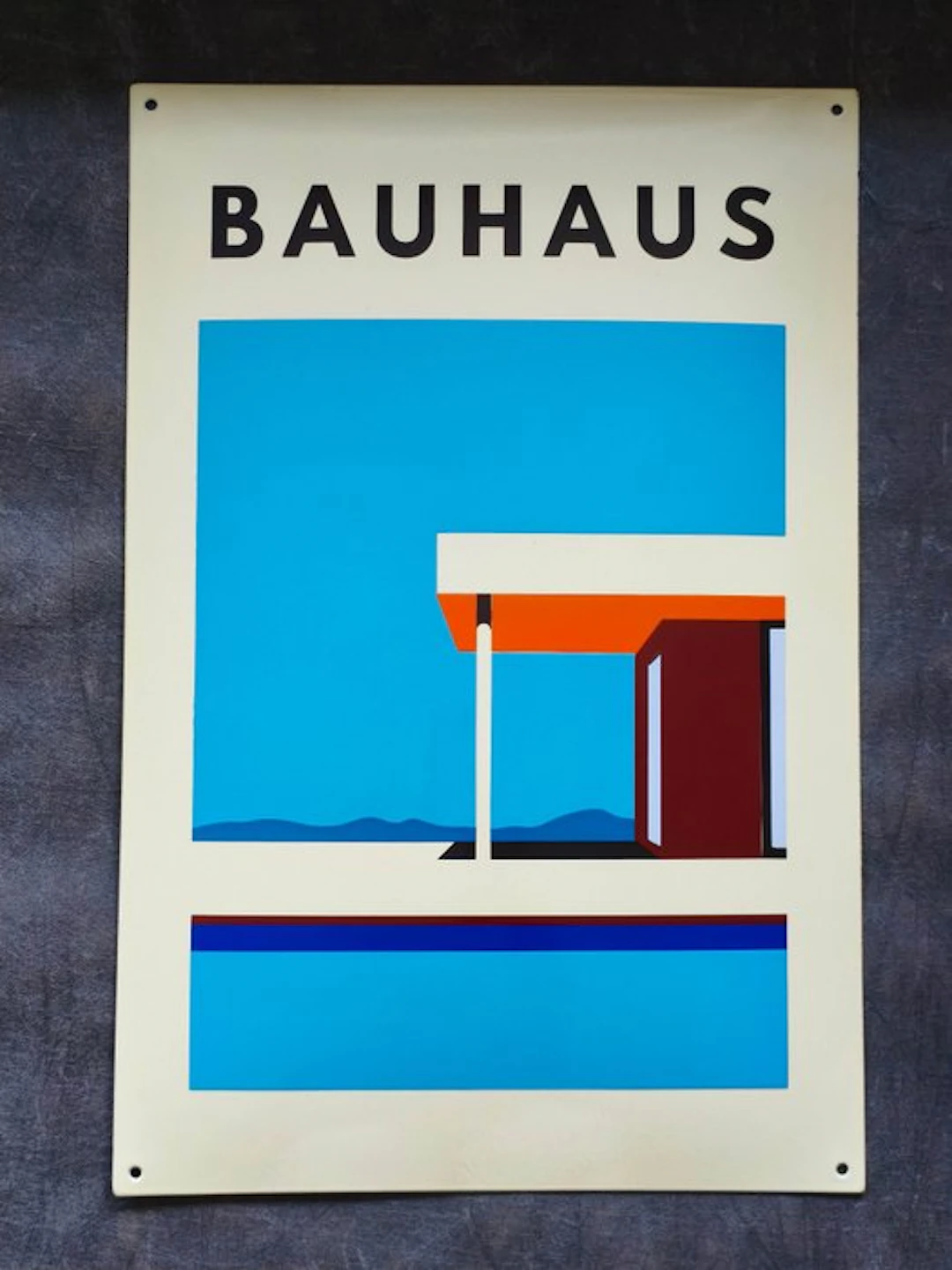 Bauhaus - enamel sign BAUHAUS Villa mit Pool Emailschild Emaille Schild