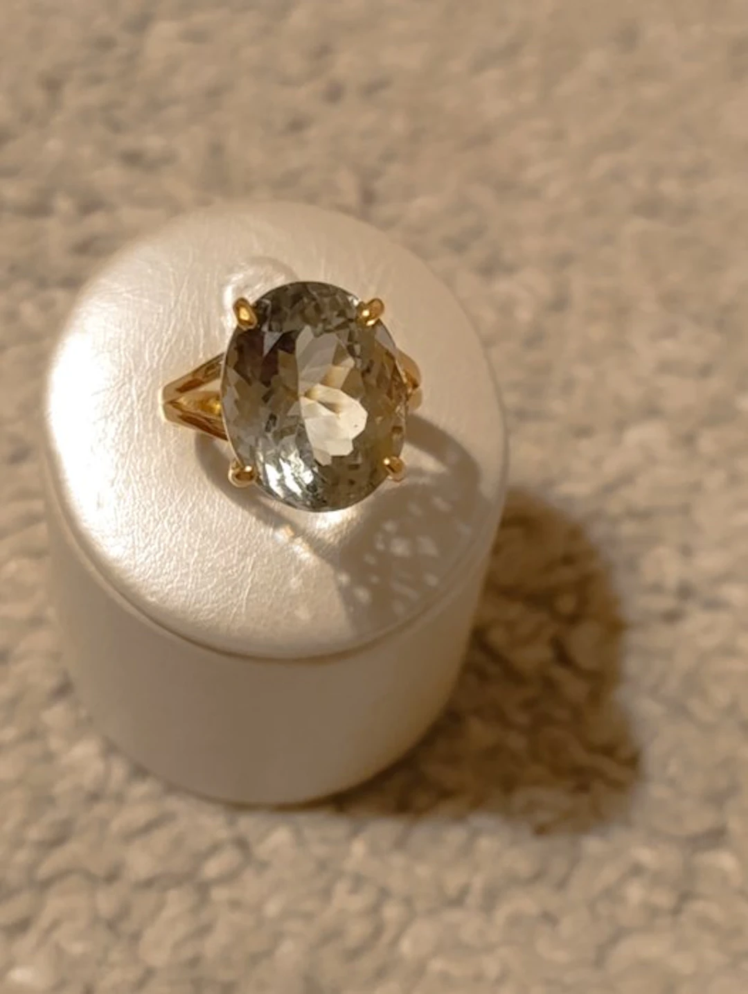 No reserve price - Ring Silver, Natural prasiolite