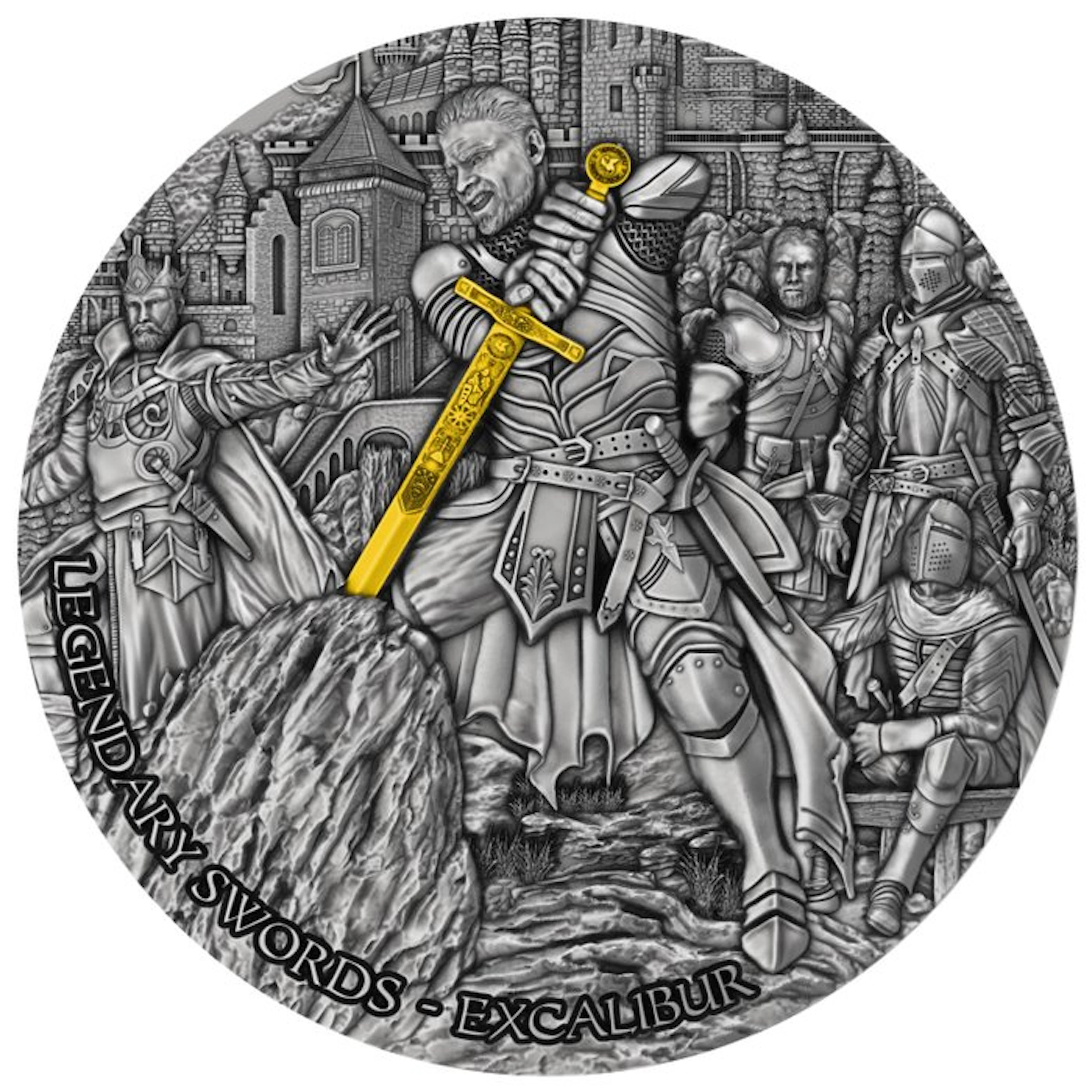 Niue. 5 Dollars 2024 Excalibur Legendary Swords 2 Oz, (.999)
