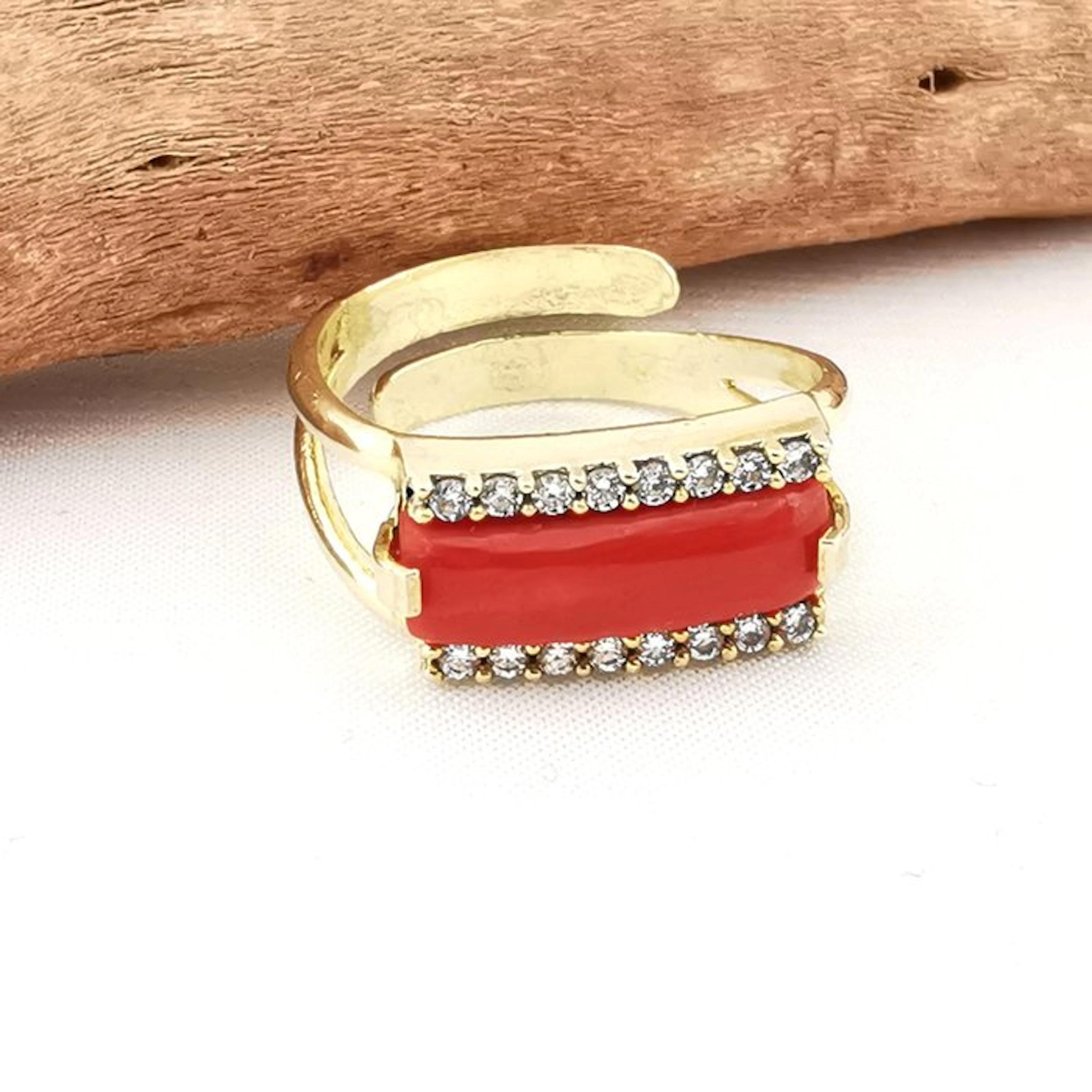 Coral - Silver - Ring - Italian craftsmanship
