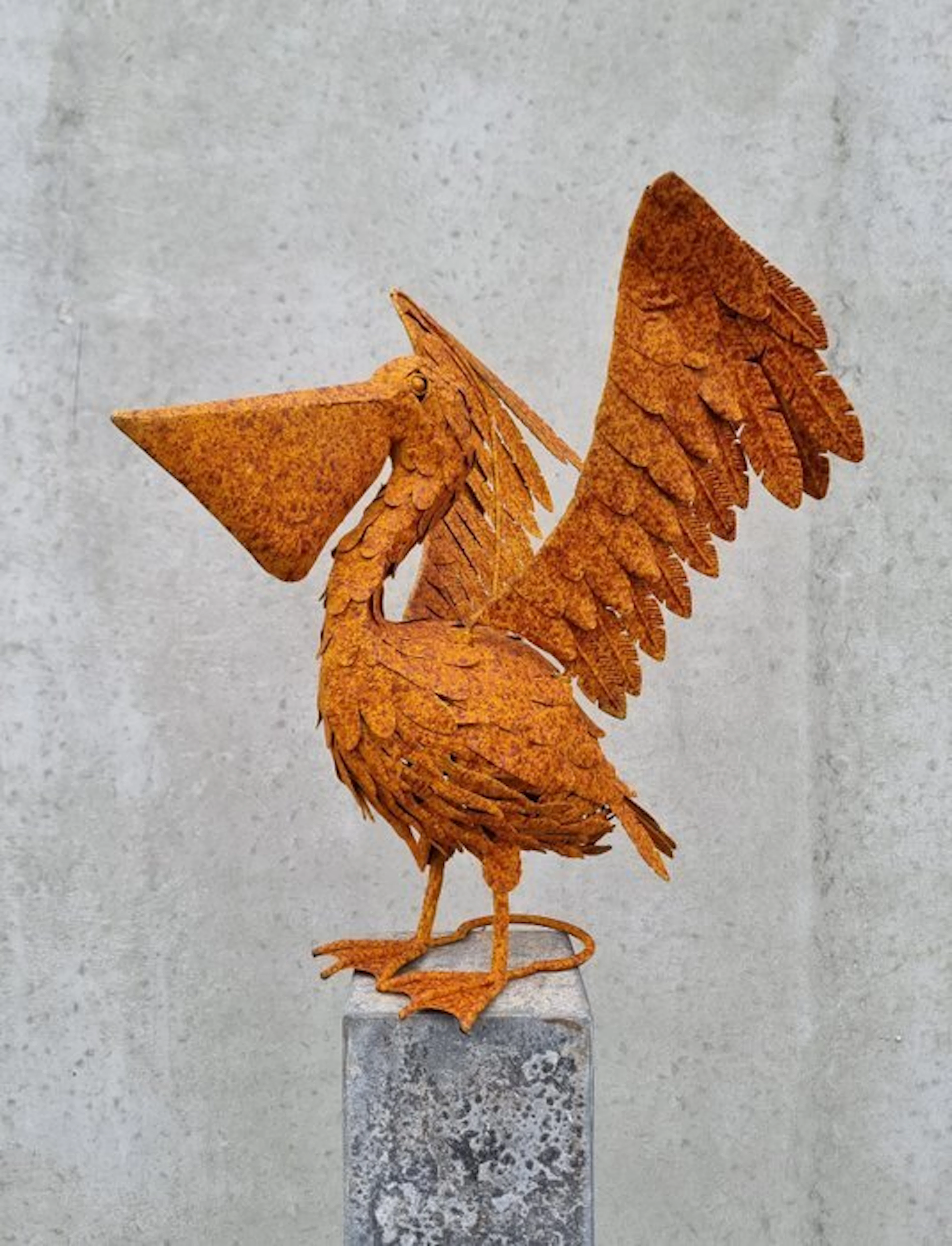 Figurine - Beeldje - Grote pelikaan - IJzer - Iron, Metal