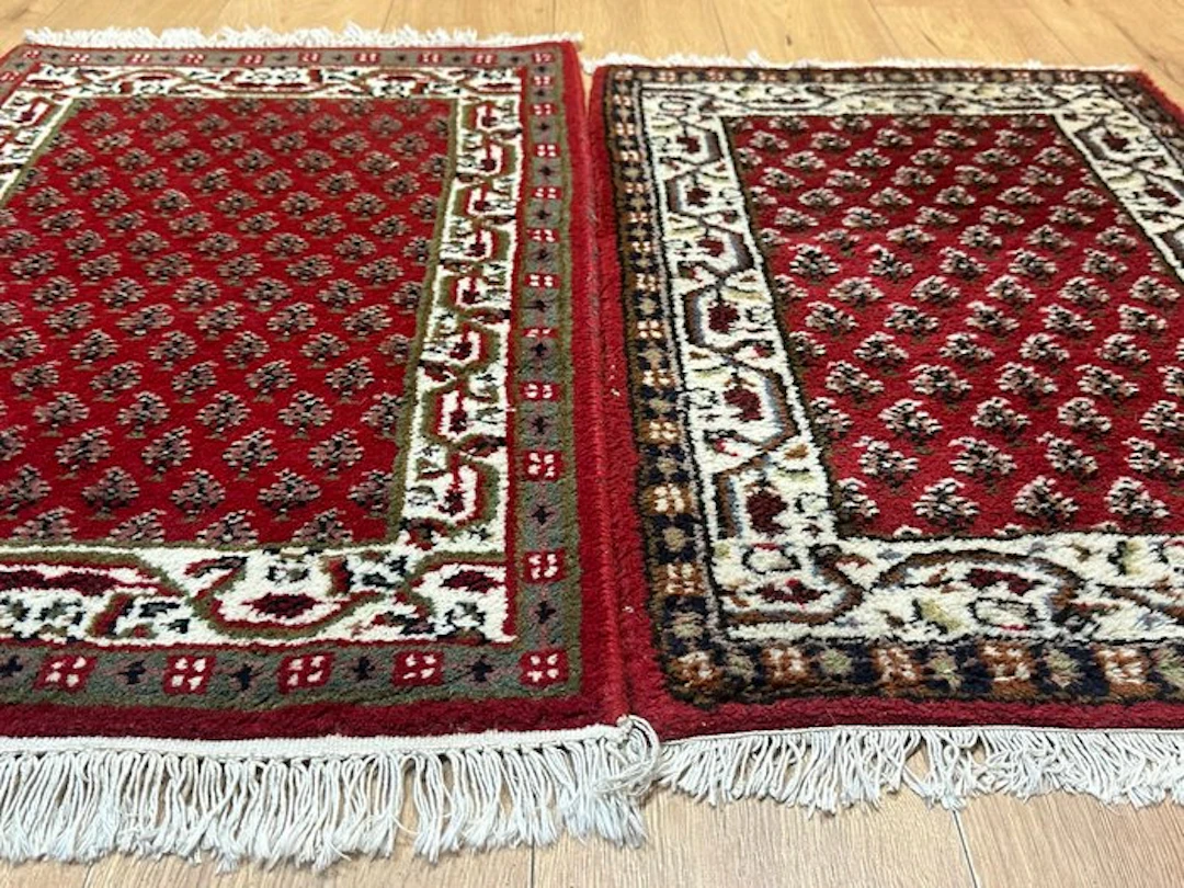 Fine hand-knotted Sarough-Mir carpet pair – classic Boteh...
