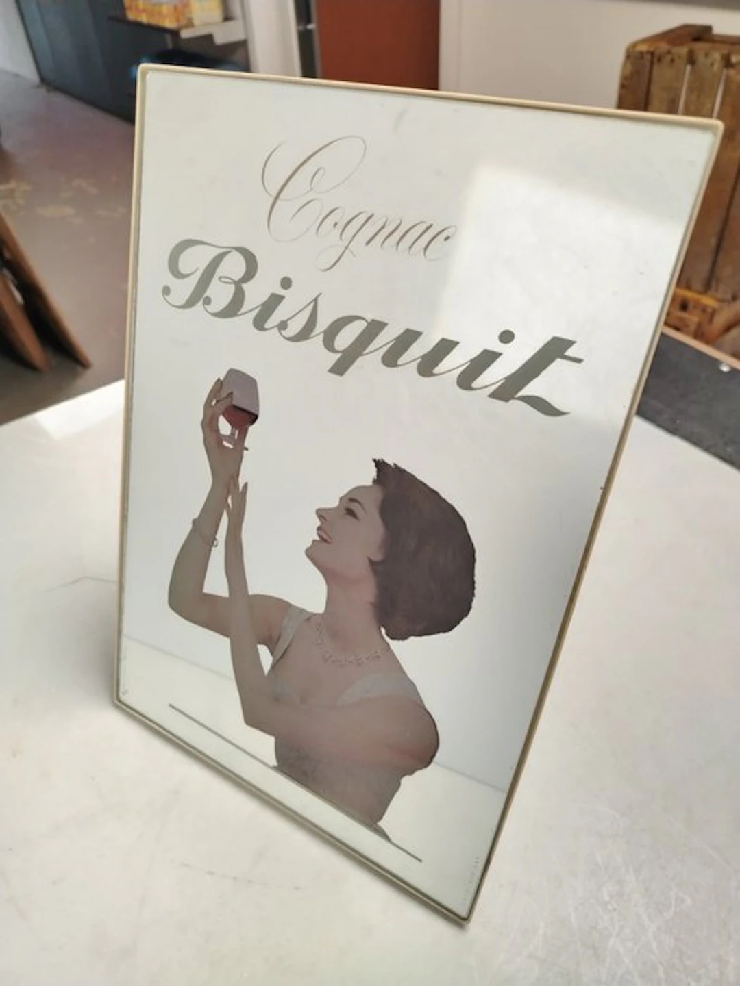 Cognac Biscuit - Specchio Pubblicitario - Francia 1950s...