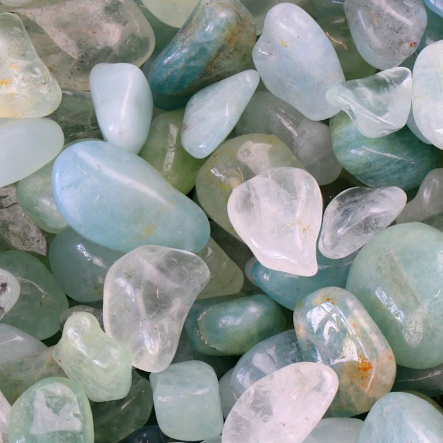 Last Lots!! - AAA Quality - Aquamarine - Tumbled Stones - Lot- 1 kg