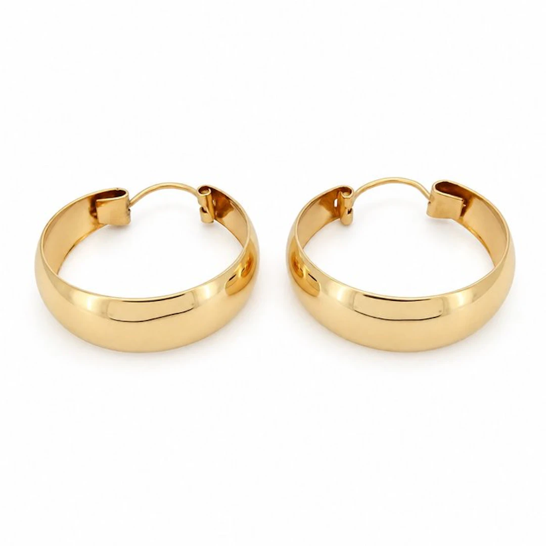 Earrings - 18 kt. Yellow gold - Made in Italy - Handmade